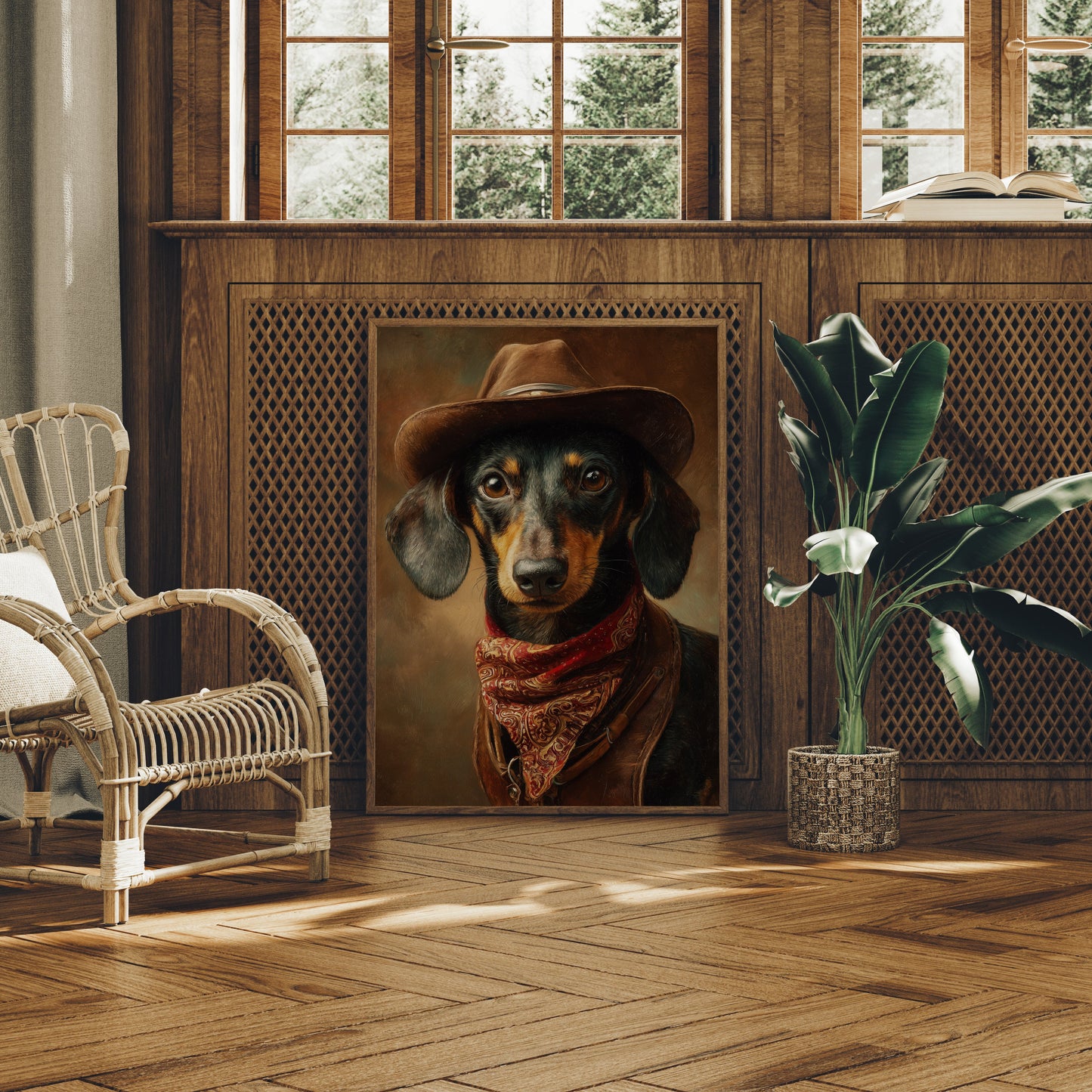 Dachshund With Western Flair