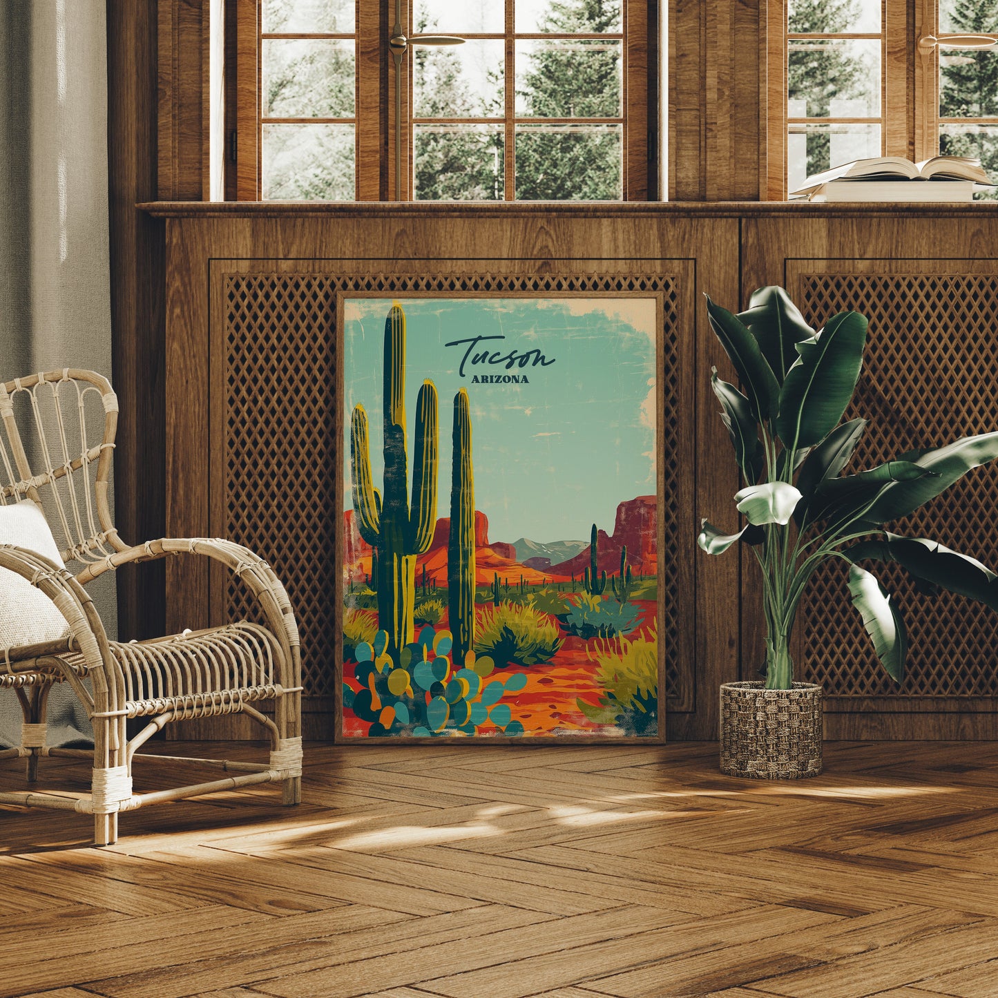 Saguaro Skies Over Painted Trails