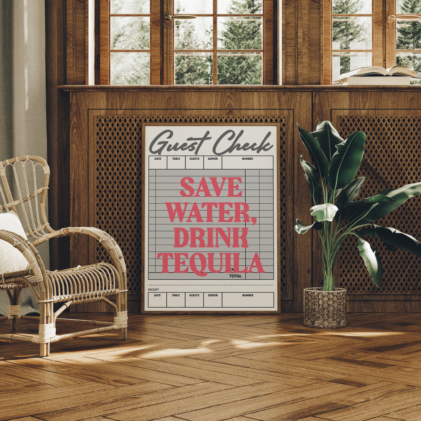 Pink Words On Restaurant Bills