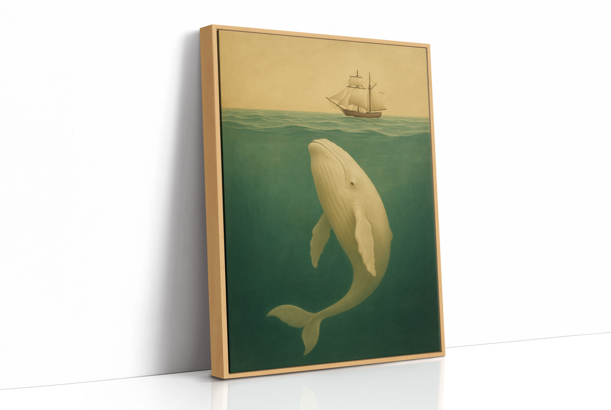 Whale Beneath the Golden Horizon
