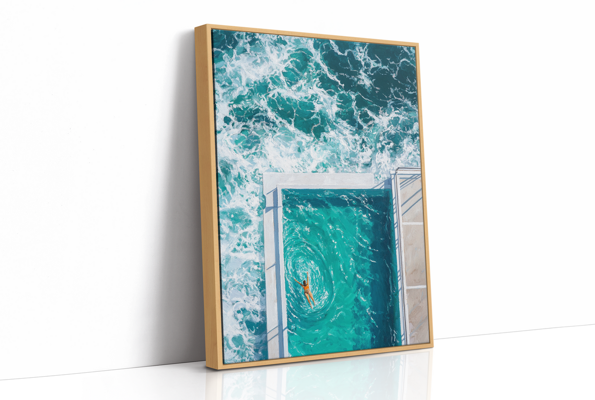 Ocean Pool Meets Morning Swimmer