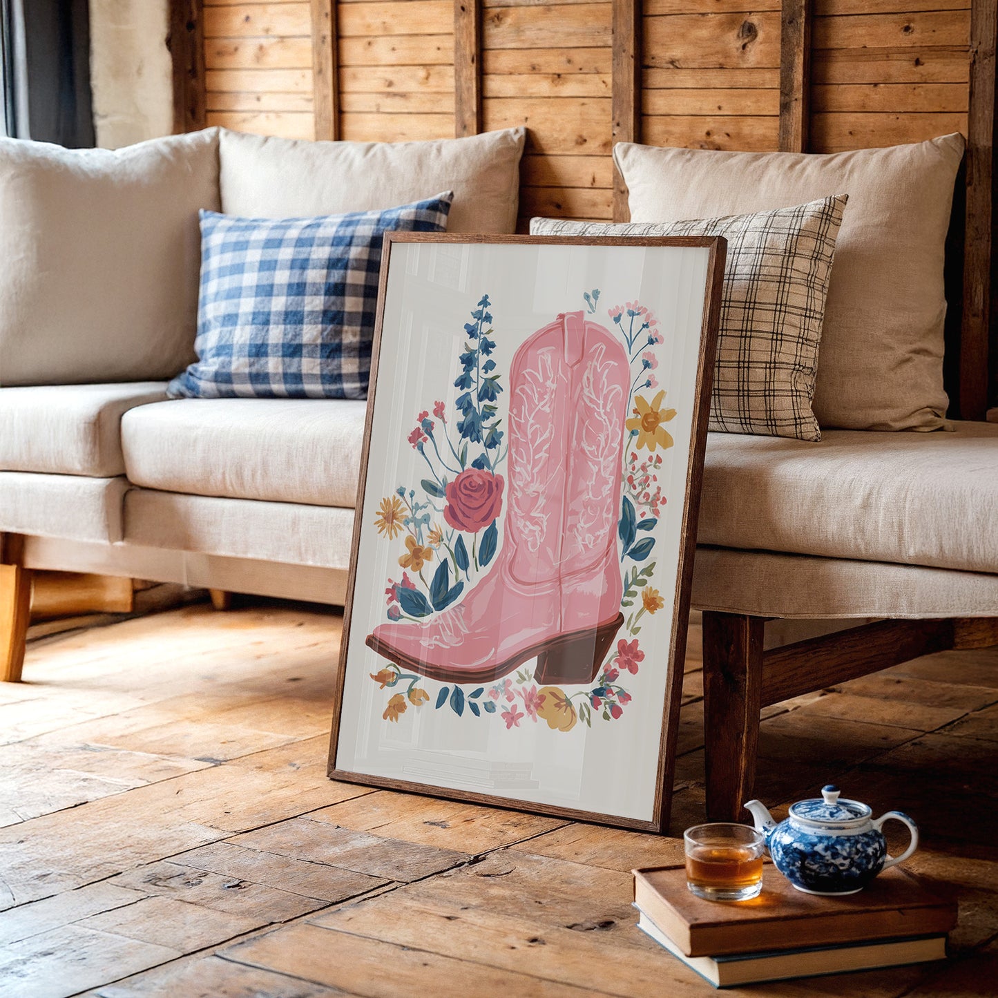 Wildflowers Dance Around Pink Boots