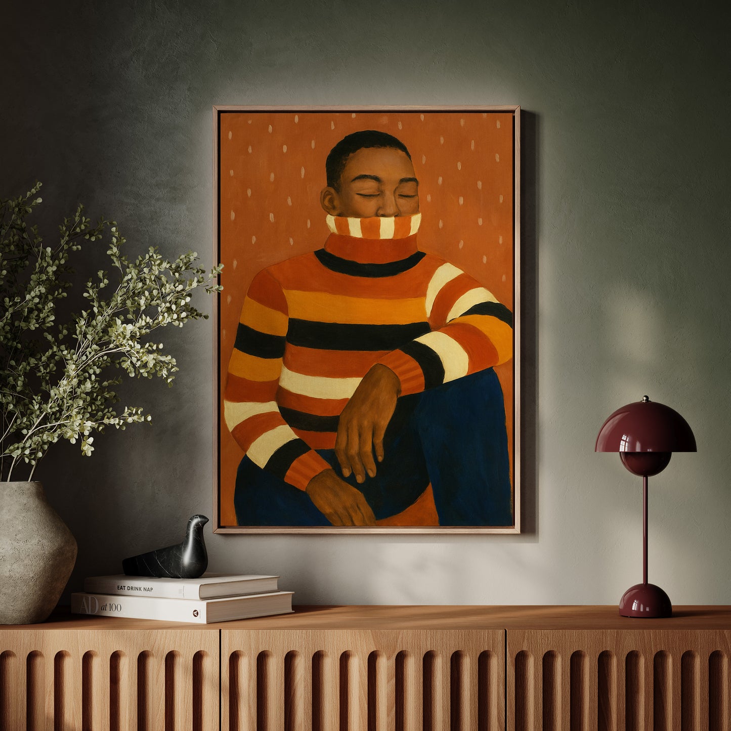 Quiet Thoughts in a Striped Sweater