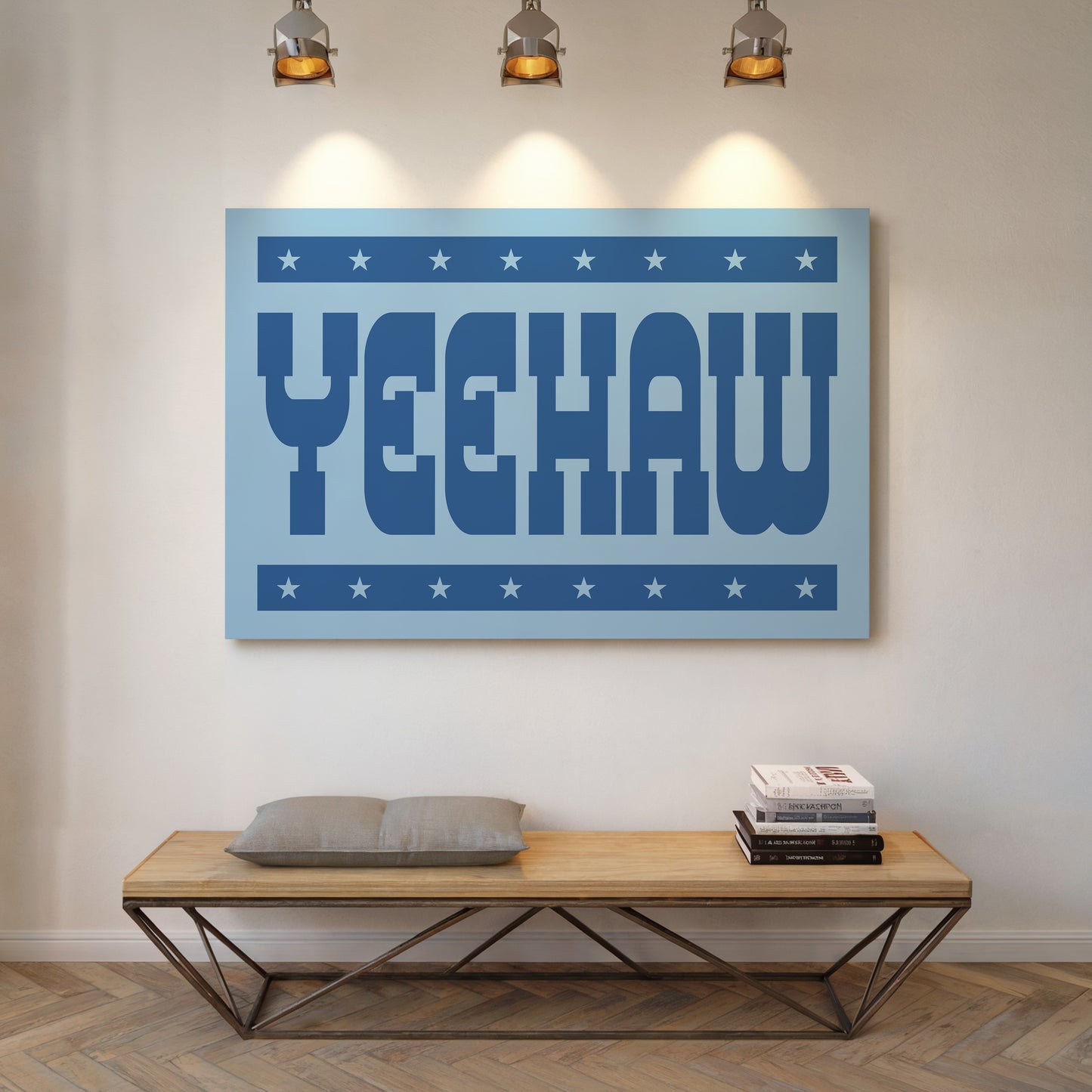 Yeehaw Western Rodeo Shout in Blue