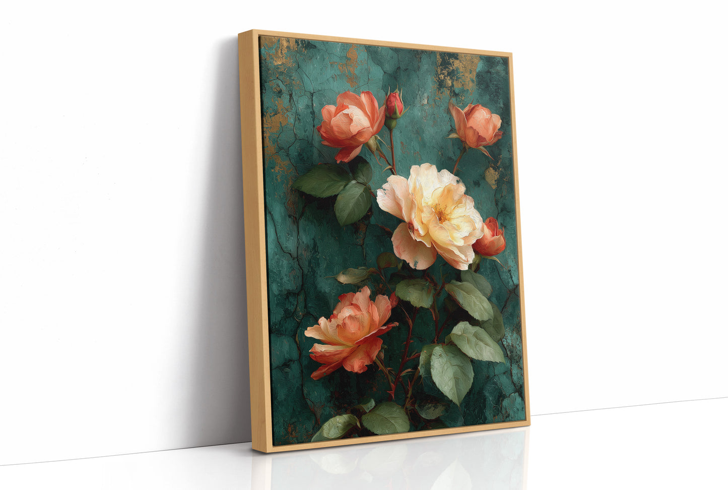 Roses Against the Weathered Wall