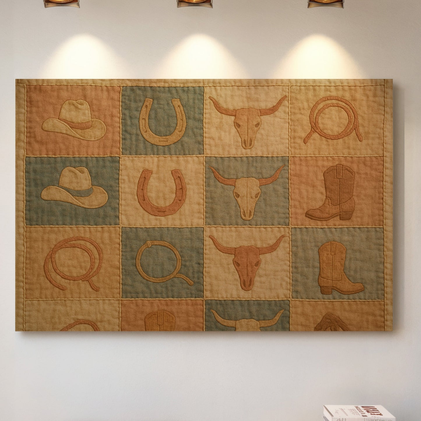 Western Icons Patchwork Quilt Print