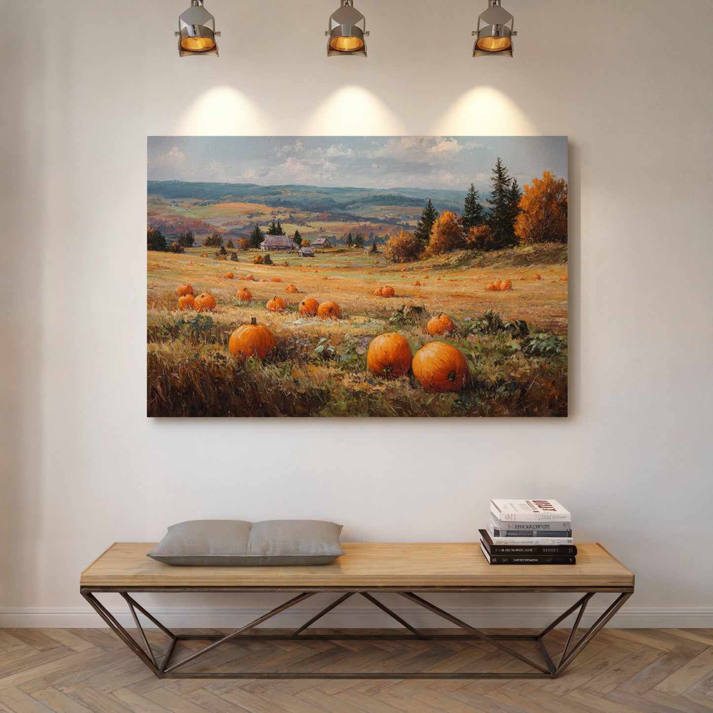 Pumpkins Rest In Rolling Hills