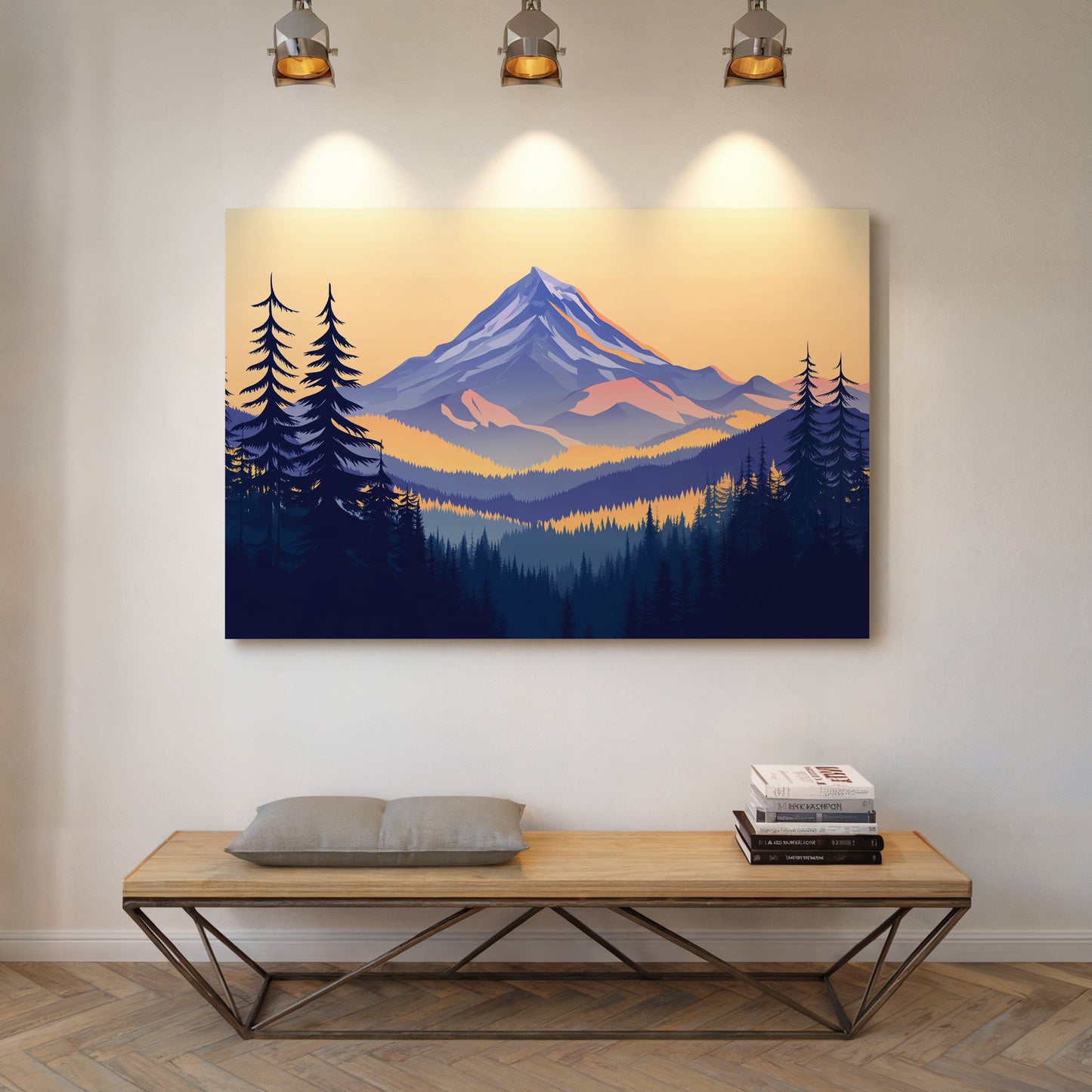Alpine Gold Bathes Mountain Peaks