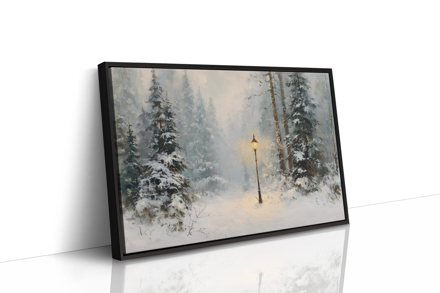 Lone Lamplight Guides Winter's Path