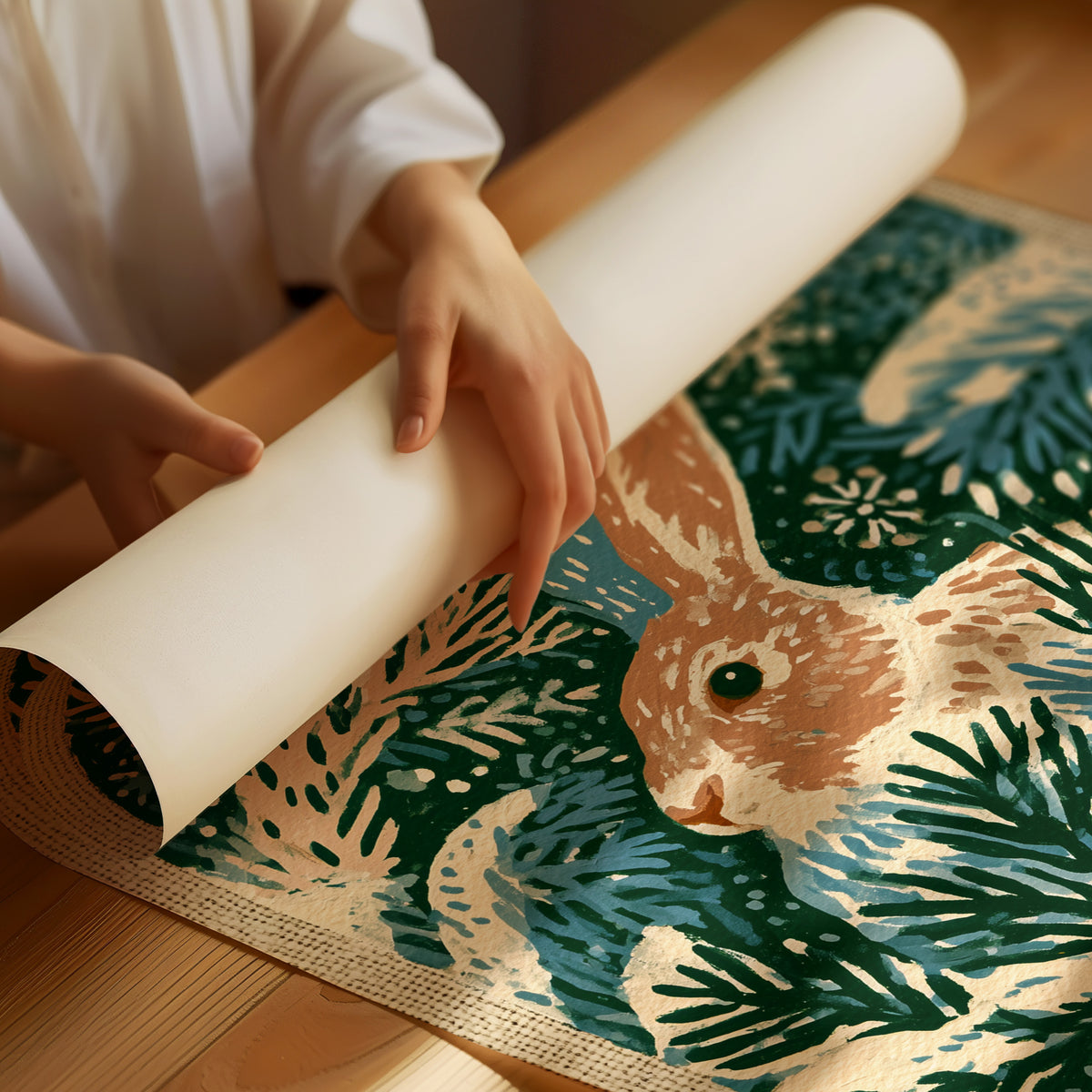 Rabbit in the Winter Pines