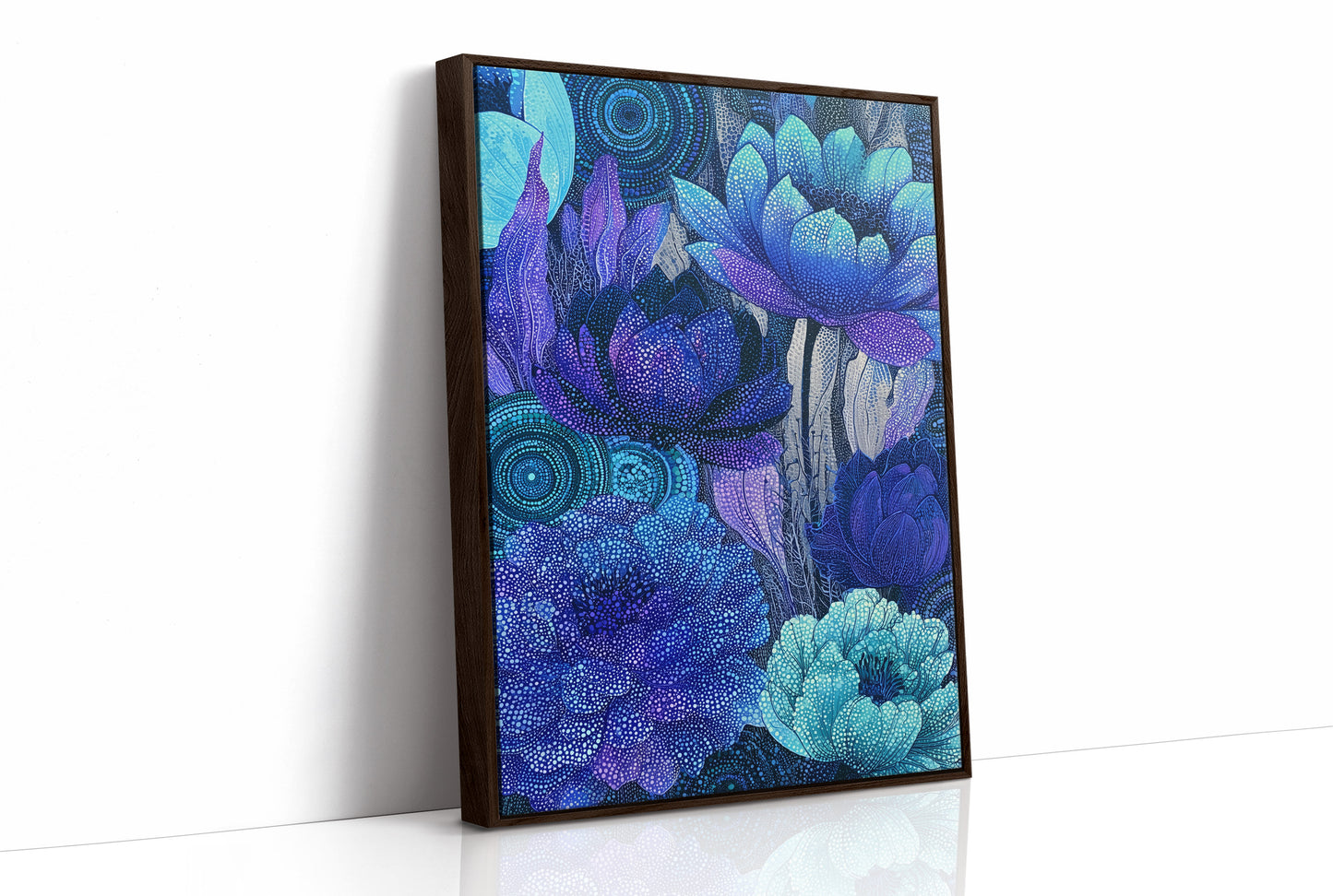 Dotted Lotus Bloom in Midnight Blue