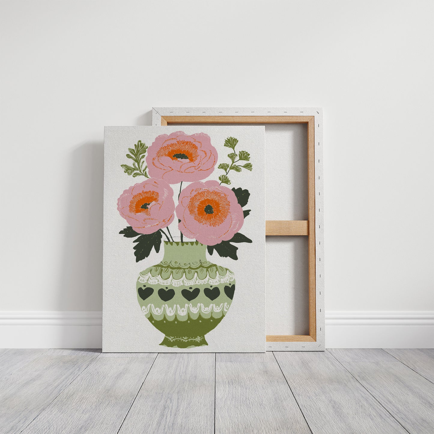 Blush Blooms In Olive Vase