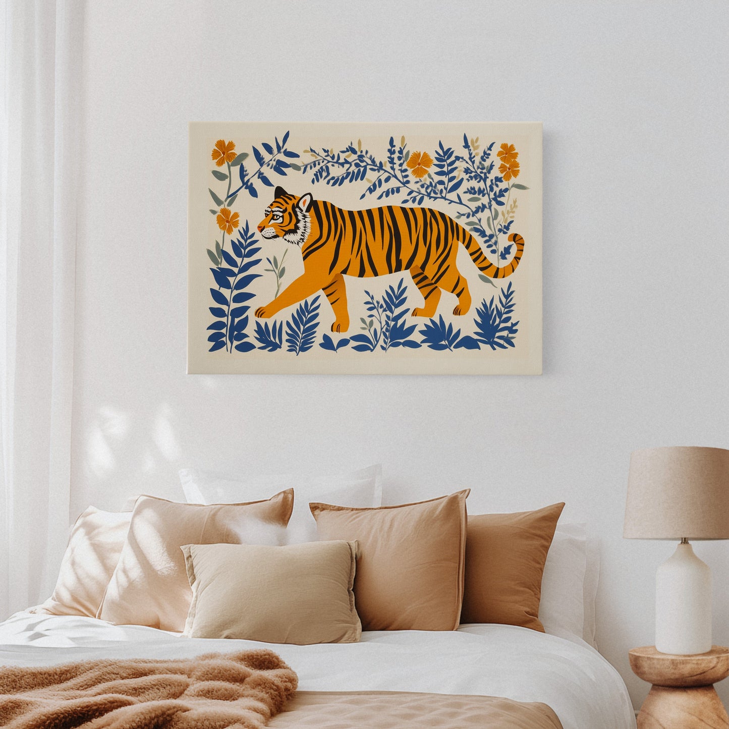 Majestic Tiger Print – Bold Jungle Art, Modern Folk Style Wall Decor