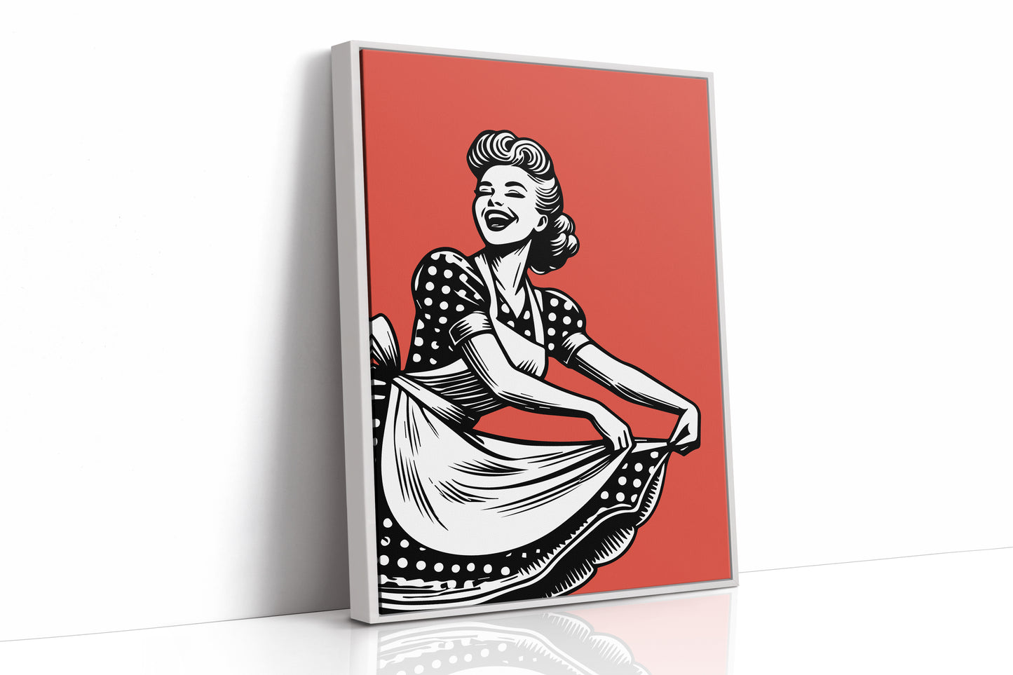 Polka Dots Dance Through Ruby Skies