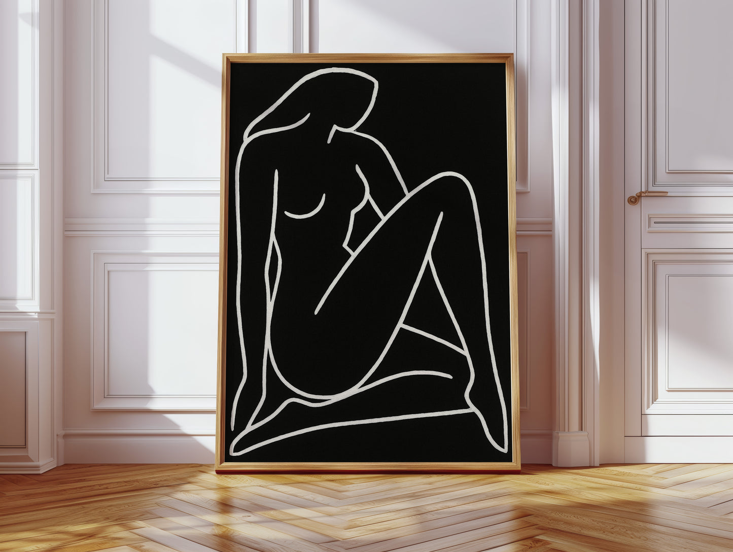 Reclining Muse in White Ink