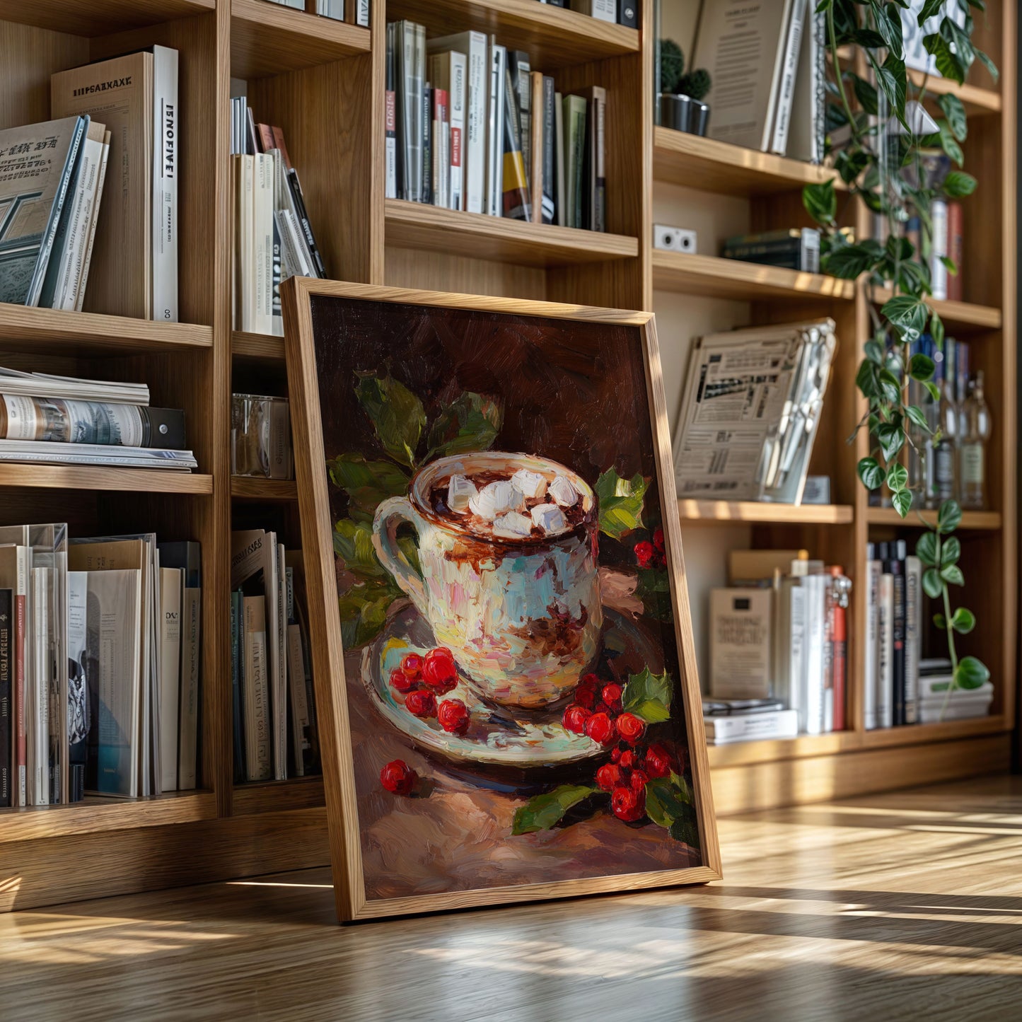 Sipping Warmth Among Winter Berries