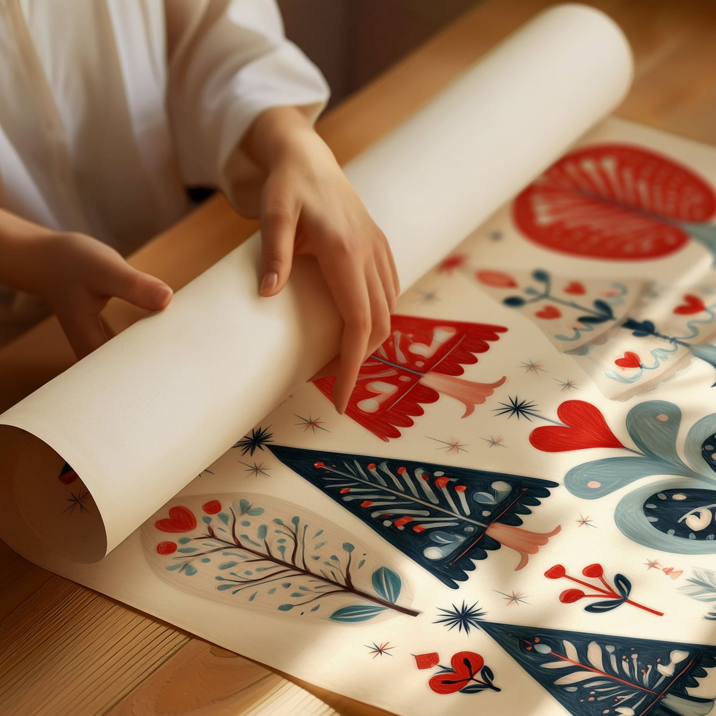 Scandinavian Folk-Art Christmas Trees Pattern