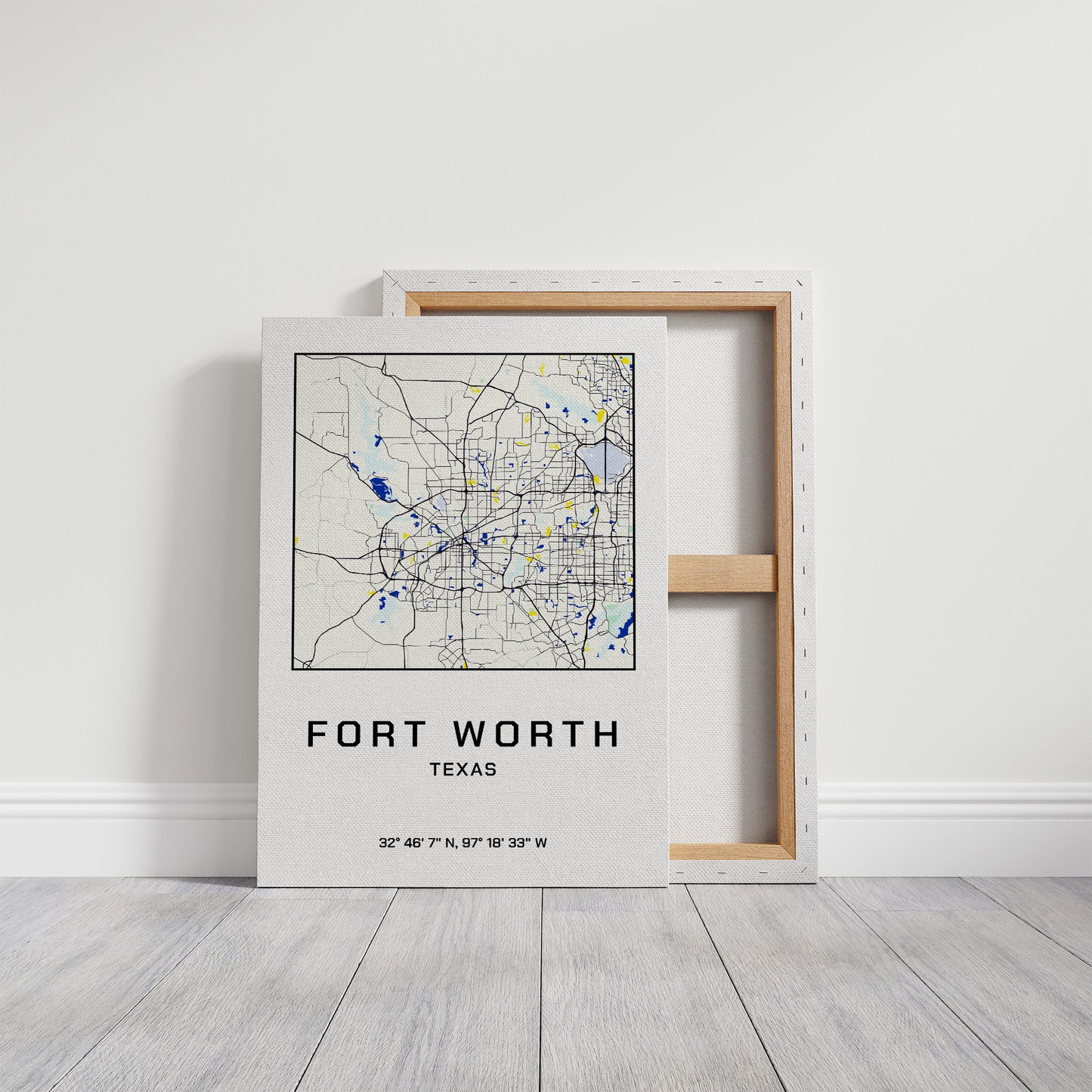 Fort Worth, Mapped in Navy & Gold
