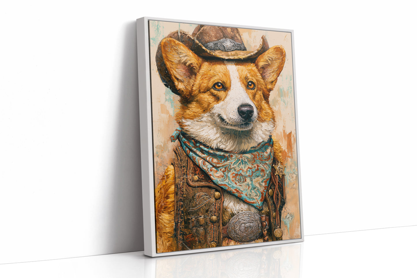Cowboy Corgi — Close-Up Western Dog Portrait