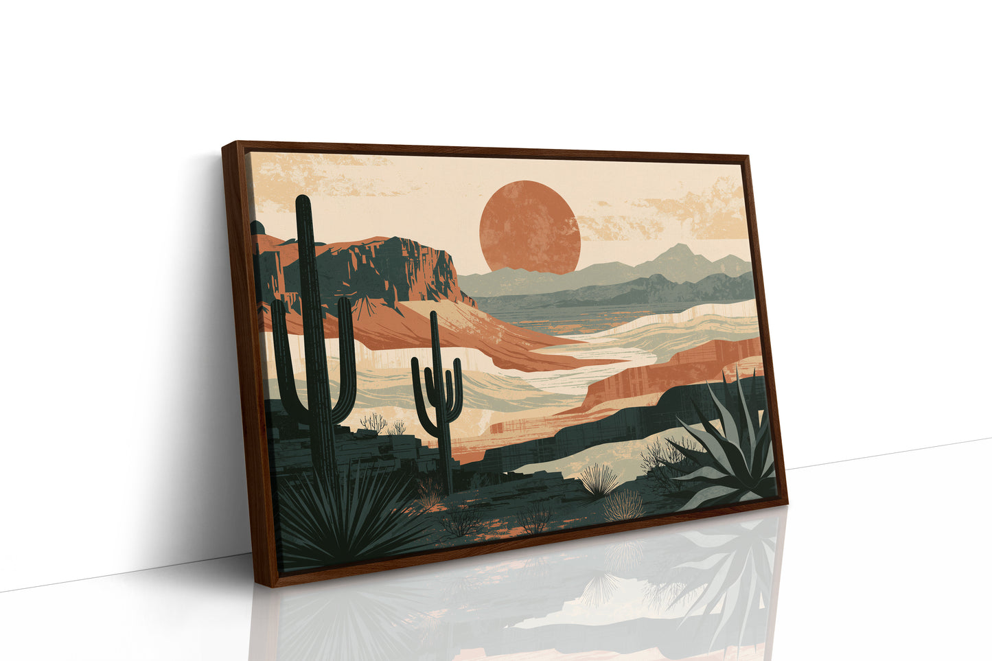 Retro Sun Over Saguaro Country