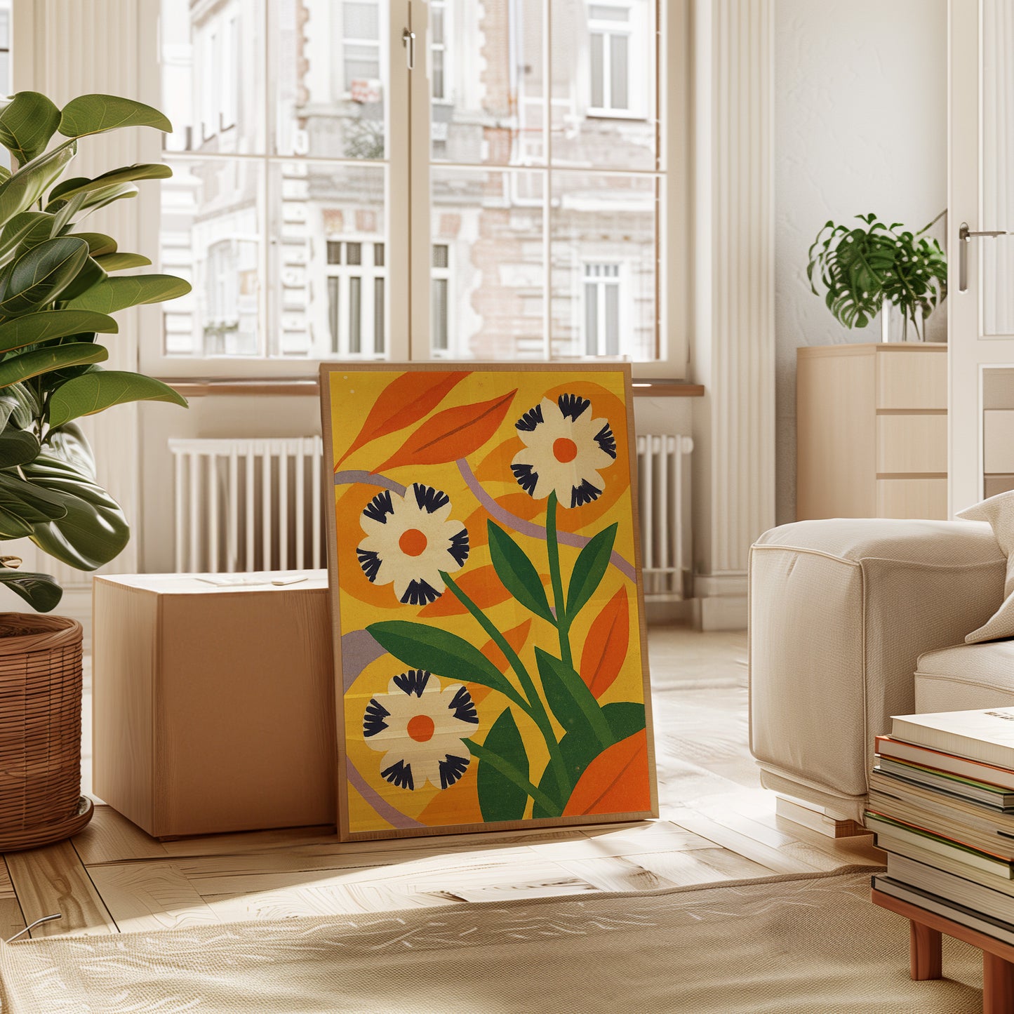Cactus Meets Sunflower Folk Art