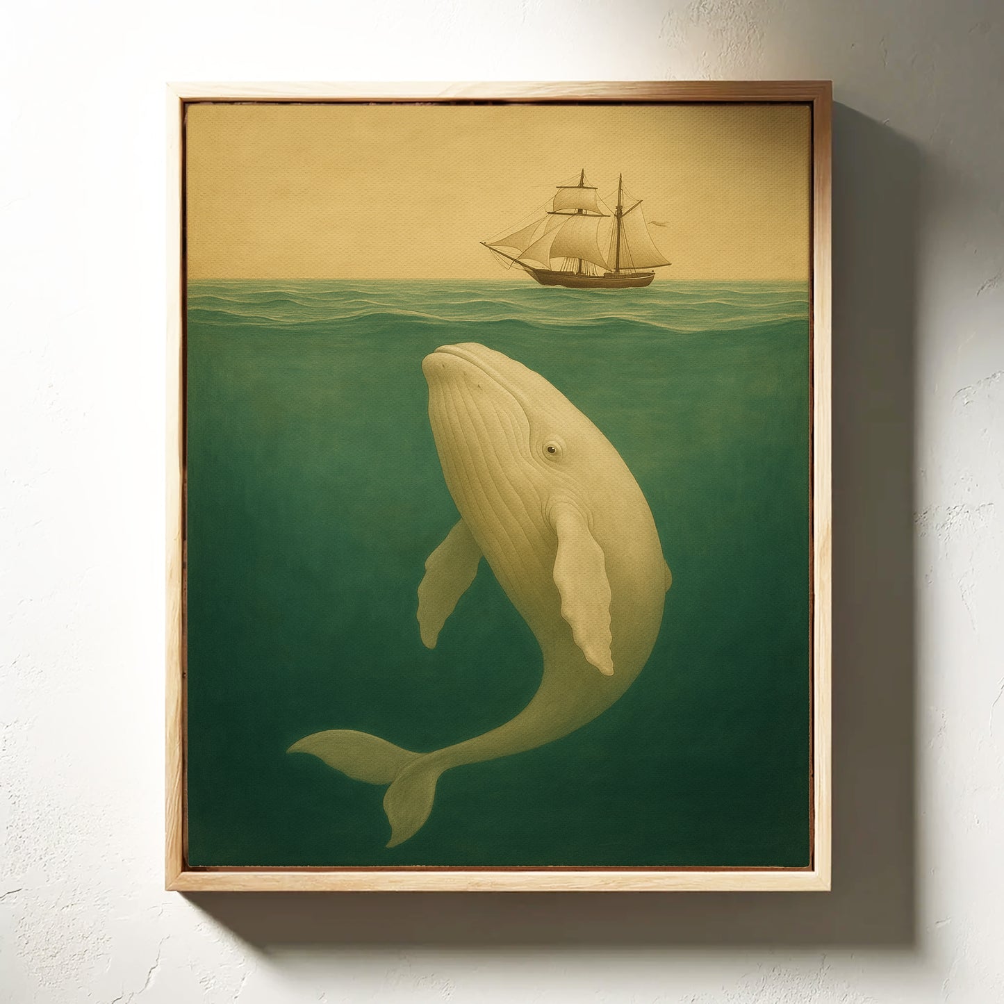 Whale Beneath the Golden Horizon