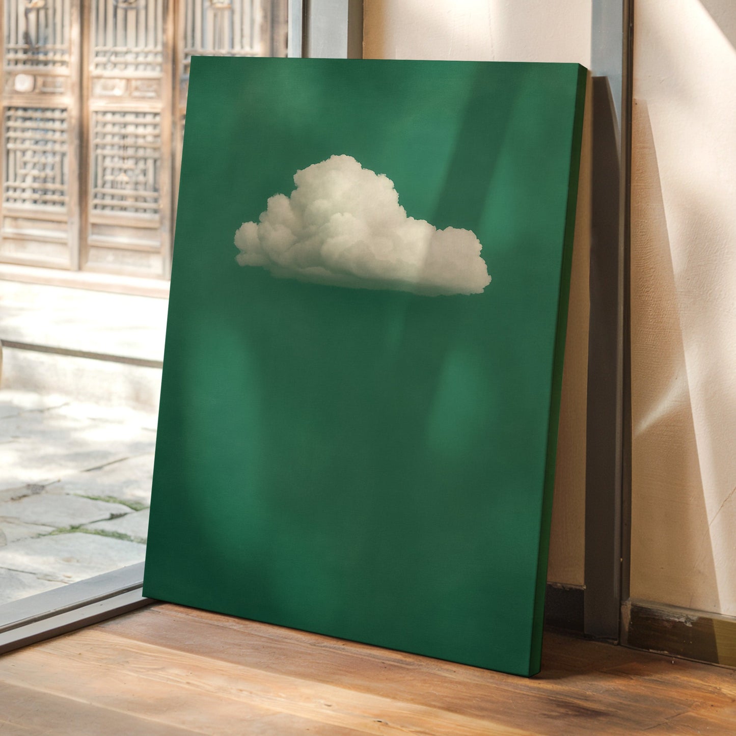 White Cloud on Emerald Sky