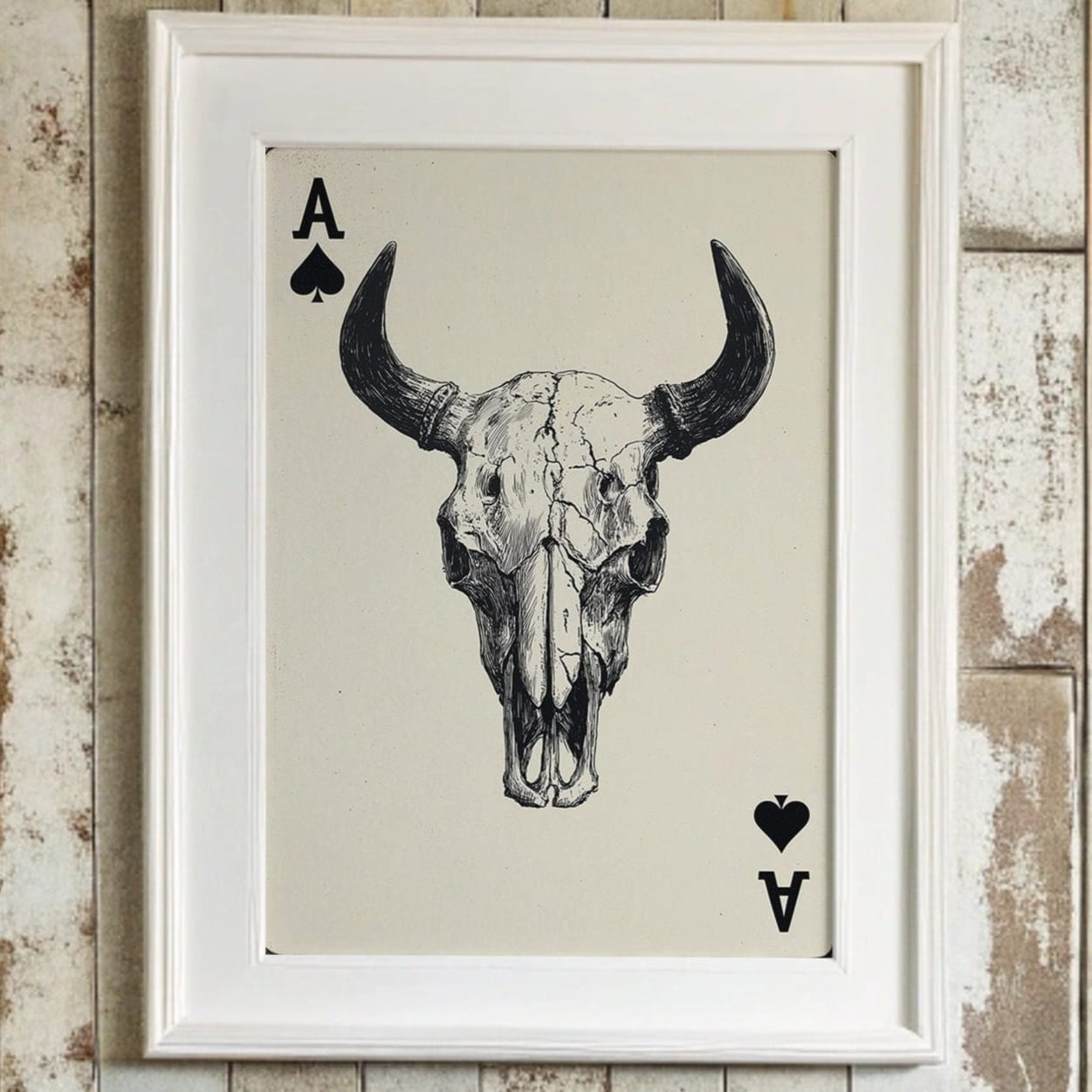 Ace in the Hole - Western Bull Skull Playing Card