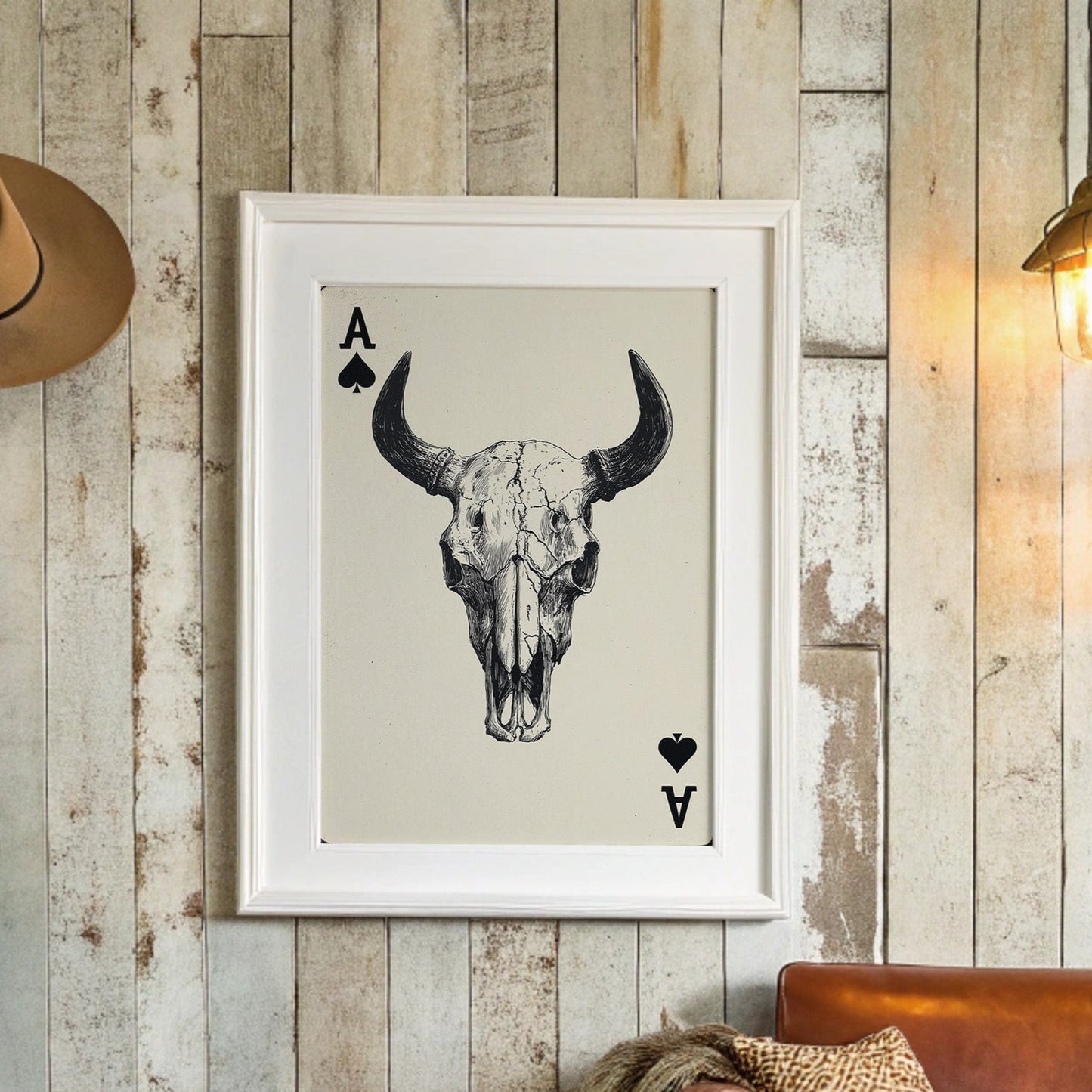 Ace in the Hole - Western Bull Skull Playing Card