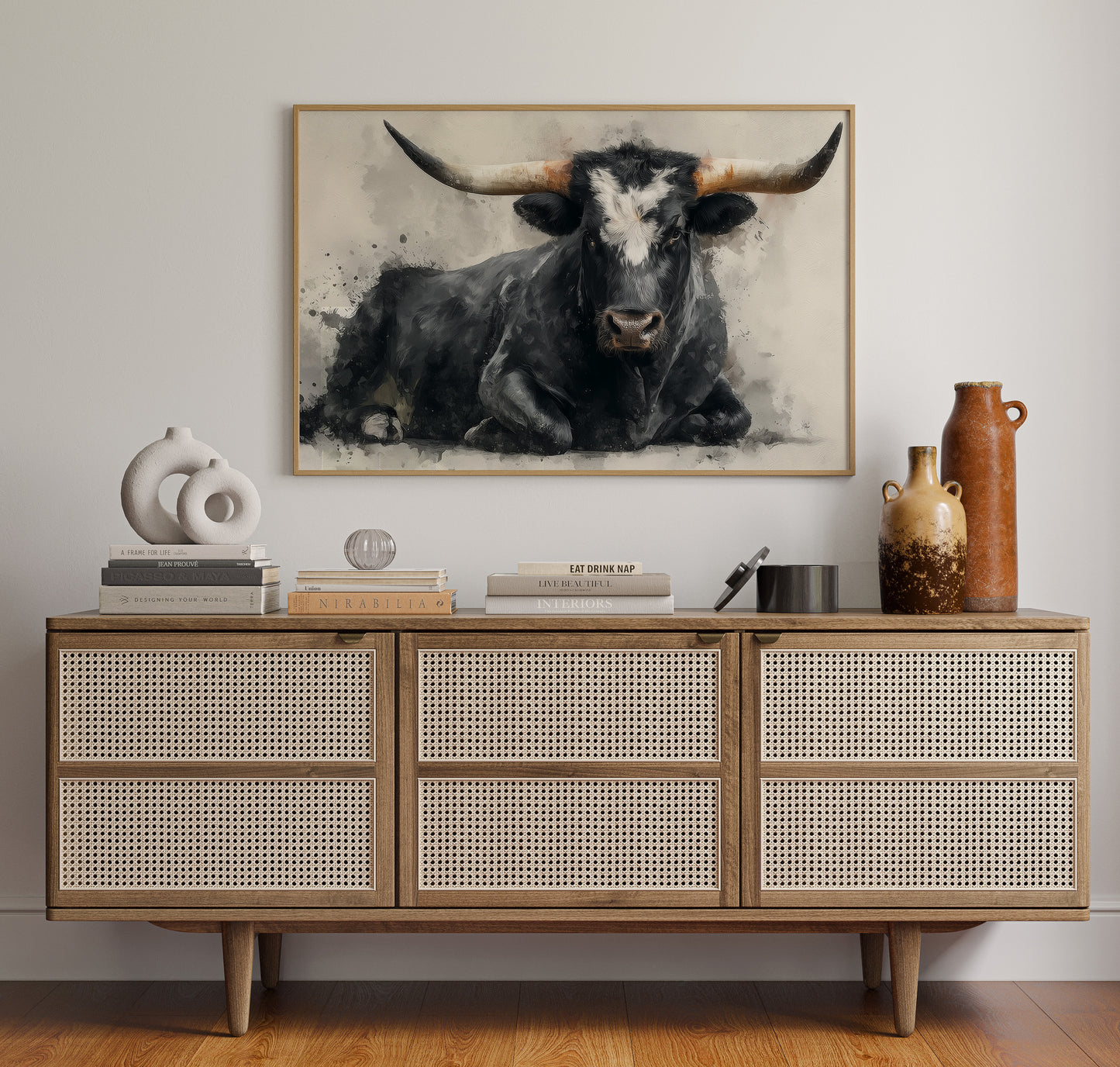 Black Bulls Rest Under Texas Stars