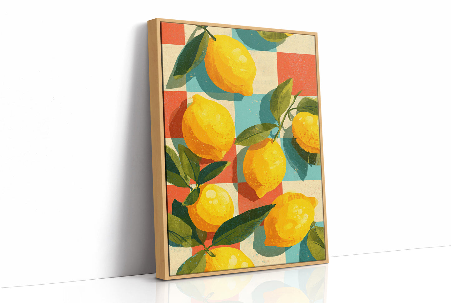Lemons on a Retro Checkerboard