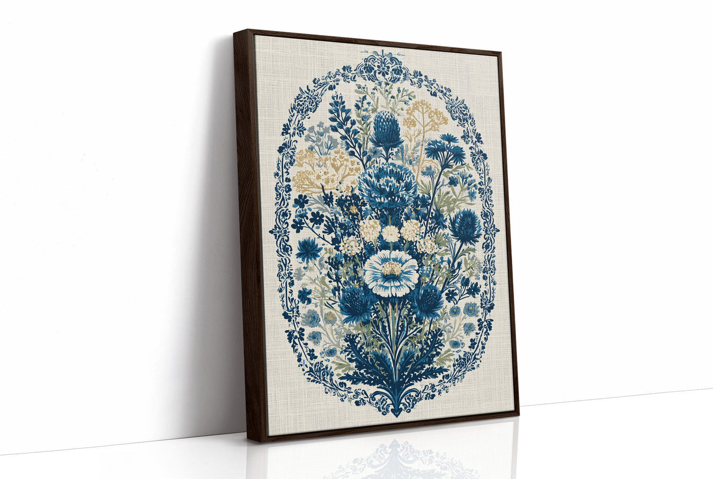Thistle and Cornflower Medallion Tapestry