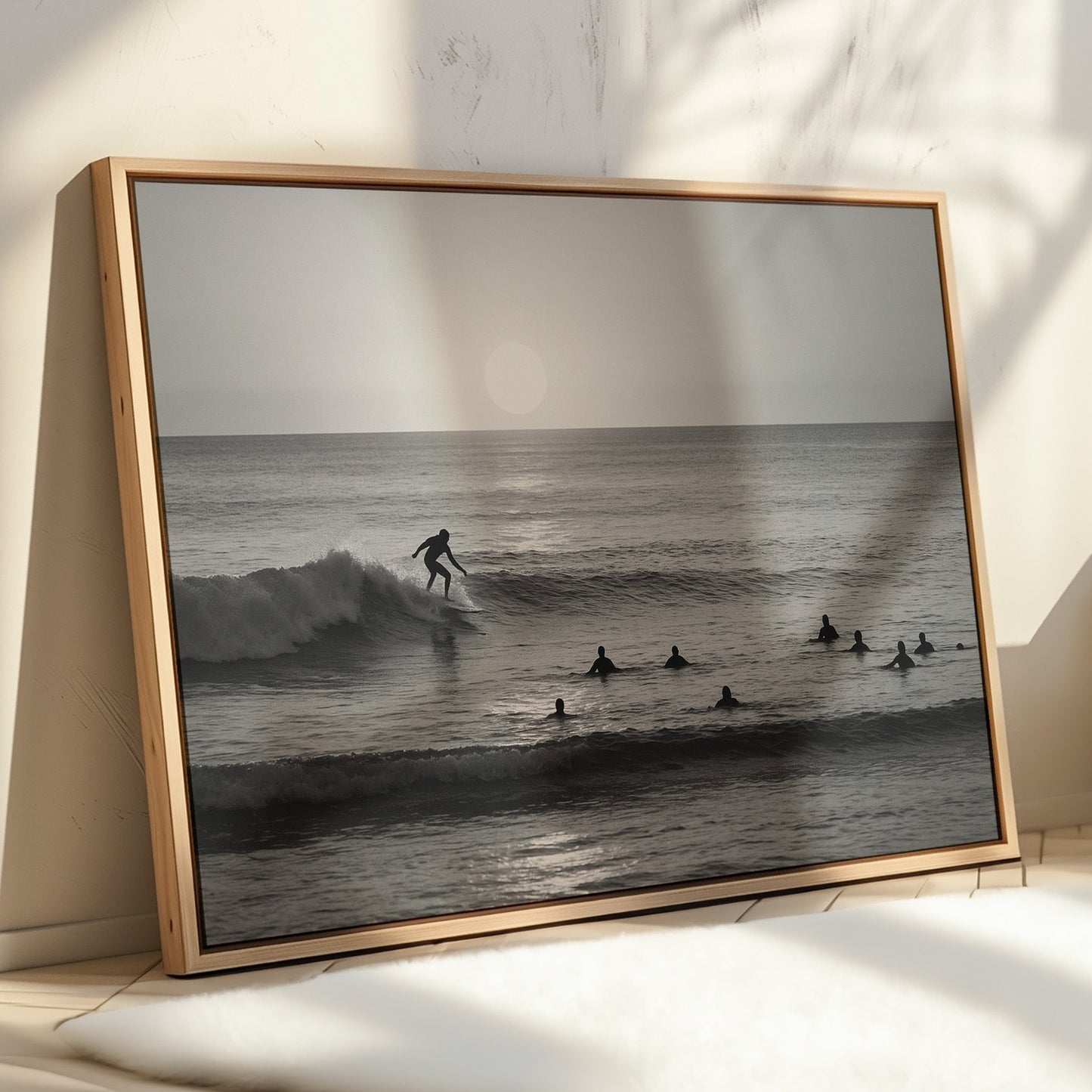 Sunset Lineup in Black and White