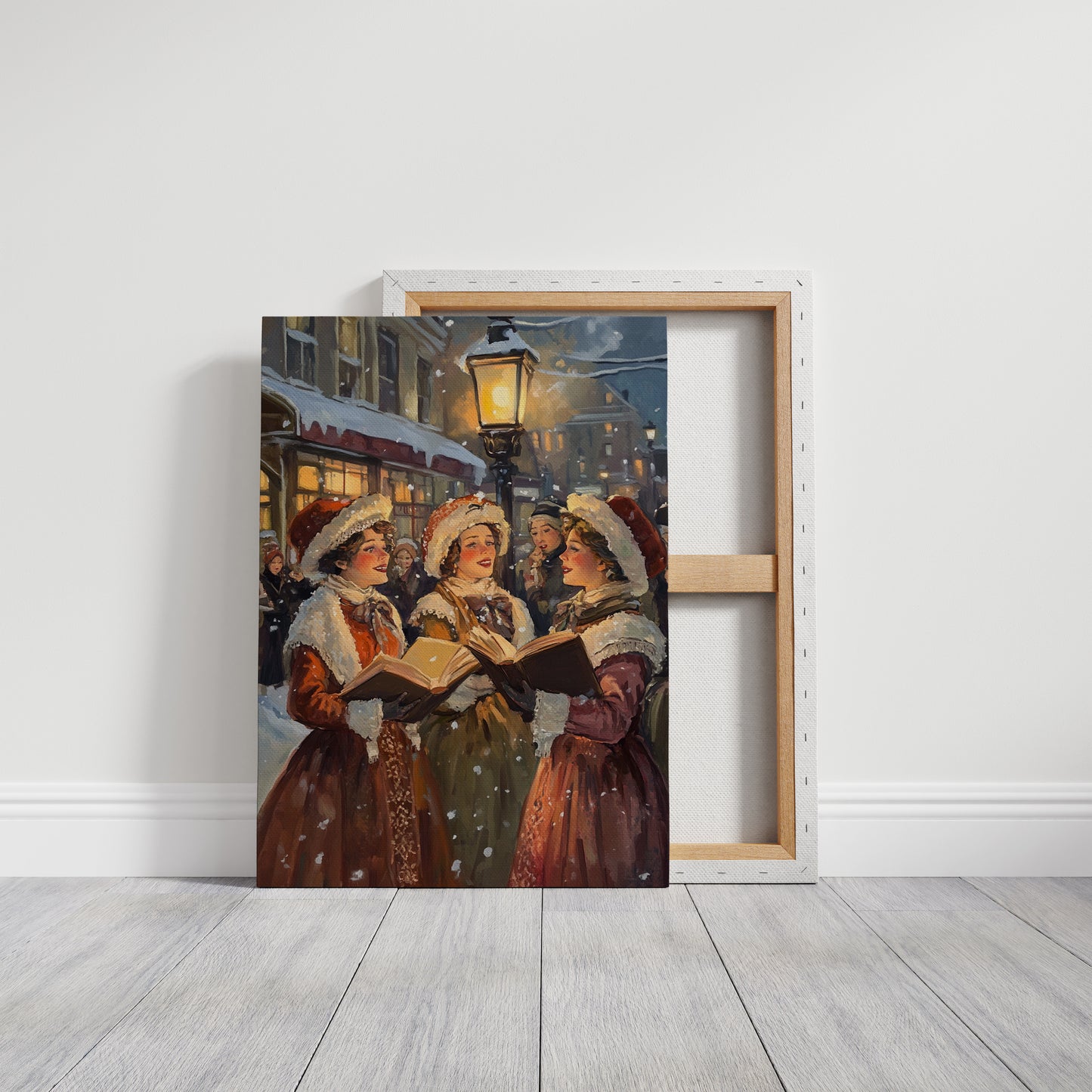 Vintage Carolers Christmas Print - Festive Holiday Art - Gallery Canvas image 15