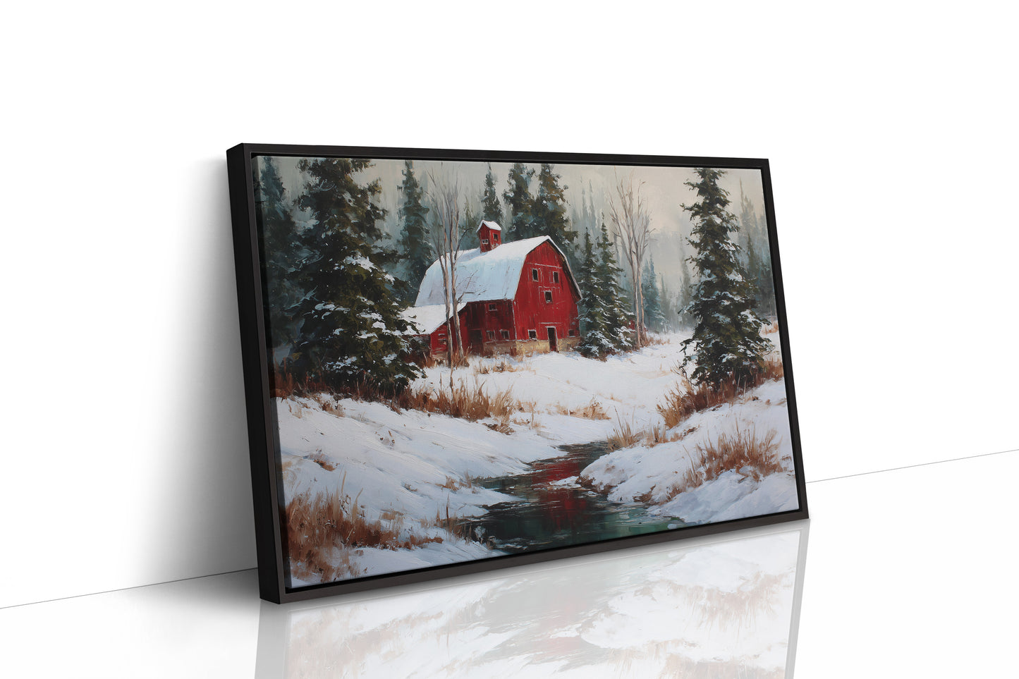 Red Barn Rests In Winter's Grace