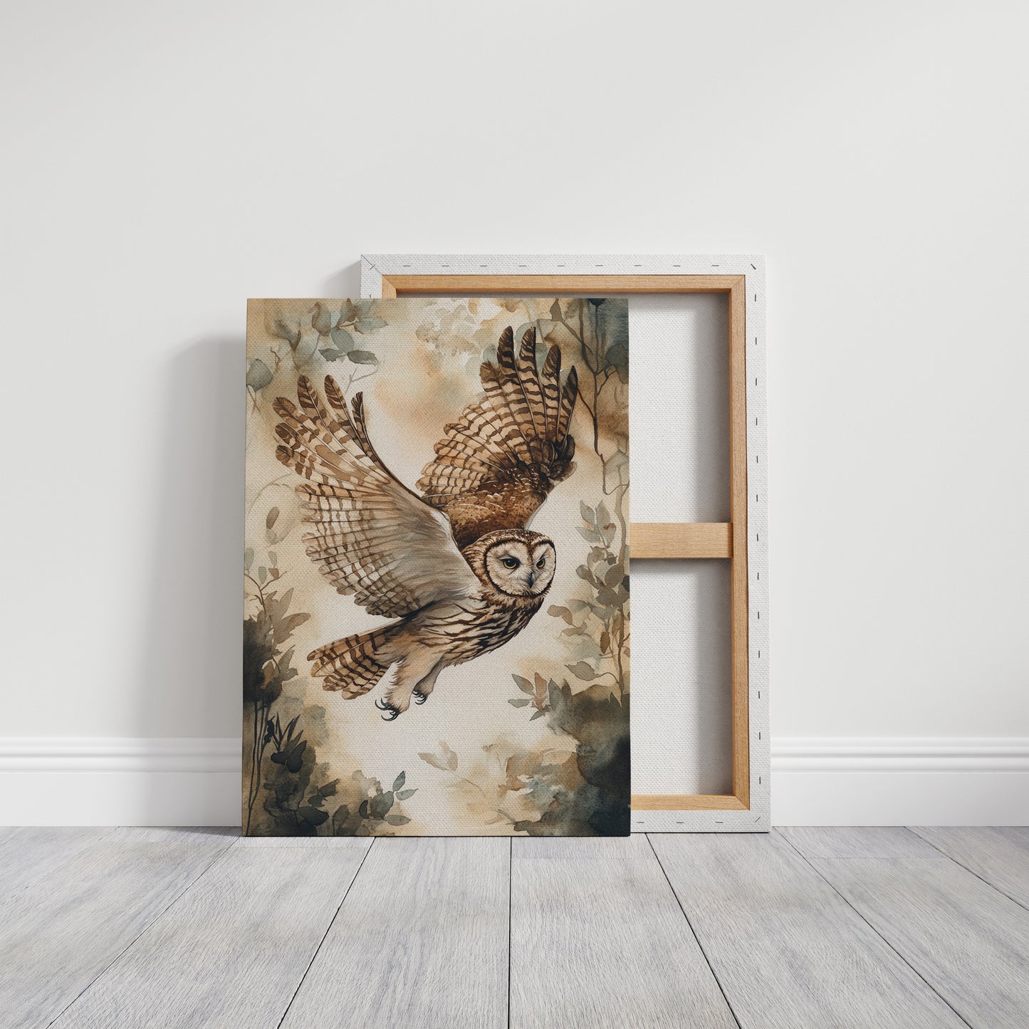 Majestic Owl Watercolor Print - Nature Wildlife Art - Gallery Canvas image 15