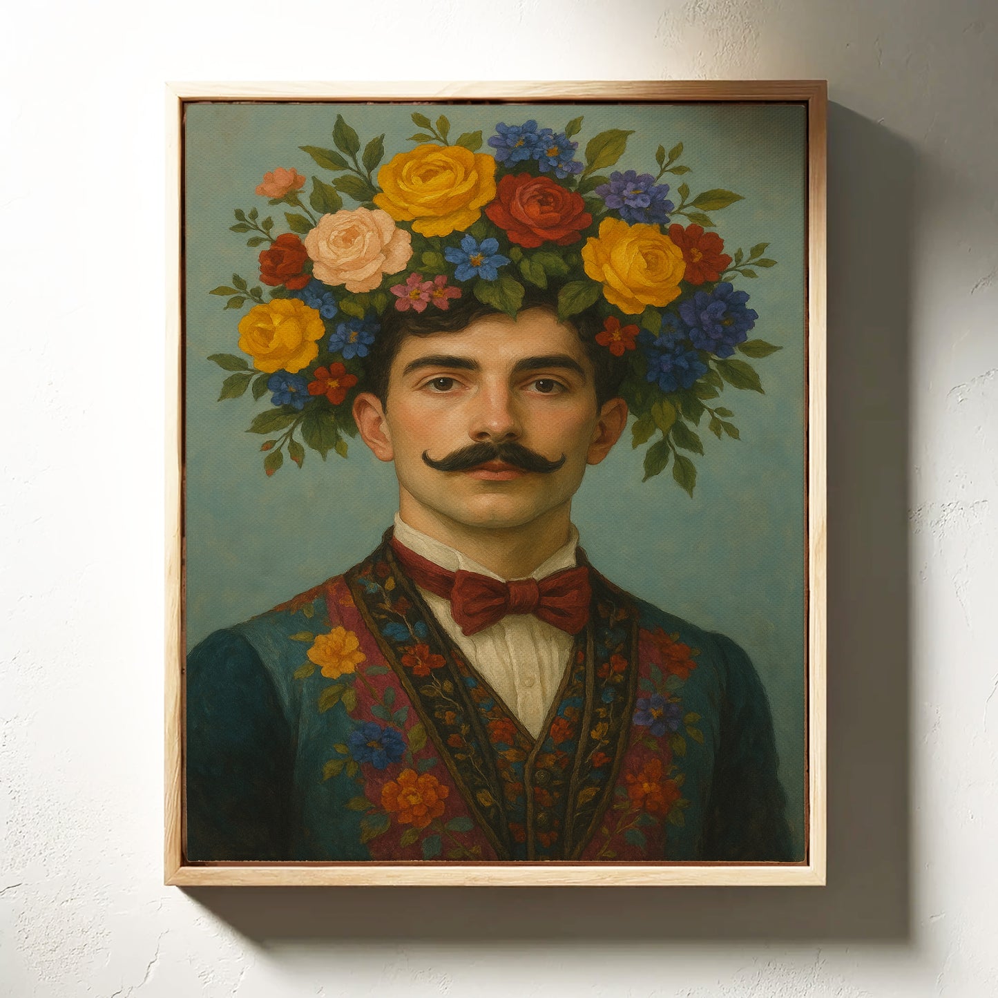 Floral Nobleman in Crimson Bowtie