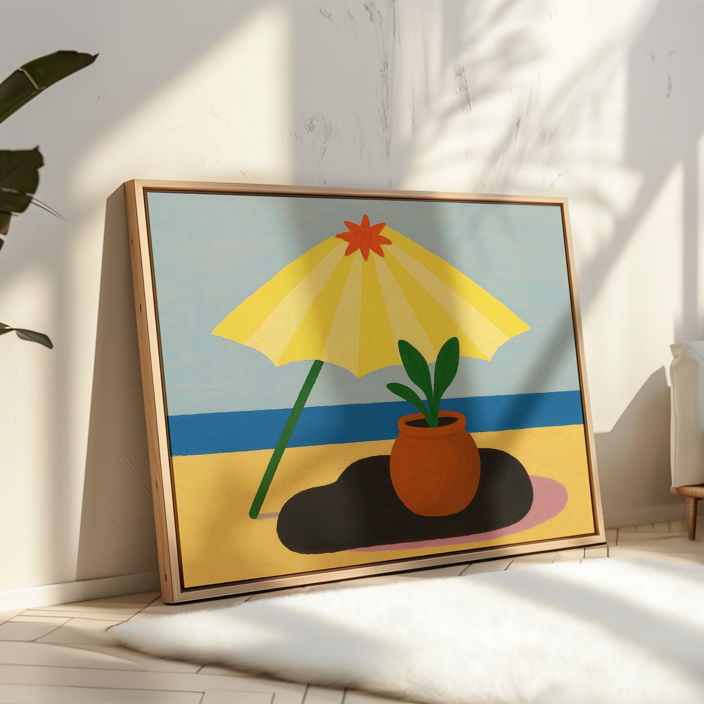 Sunshade and Terracotta by the Sea