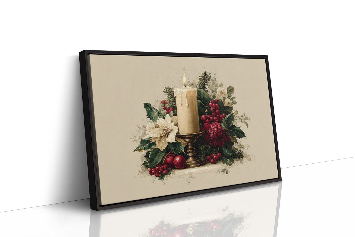 Candlelight Nestled in Winter Bloom