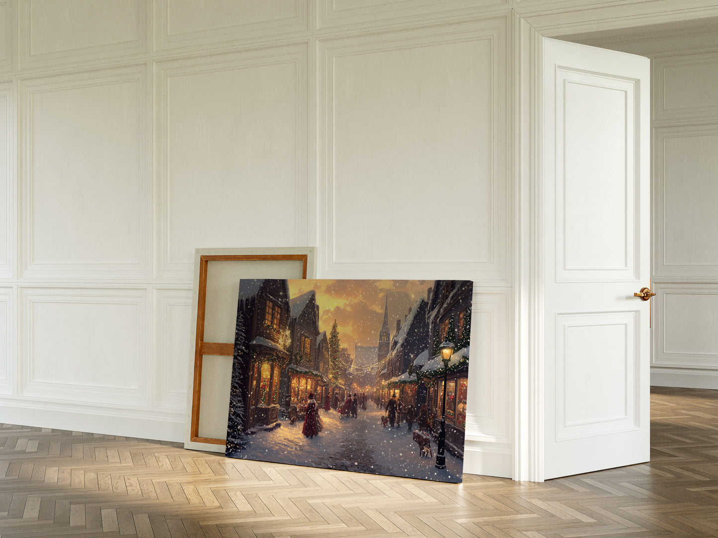 Winter Lights Dance Through Village Streets