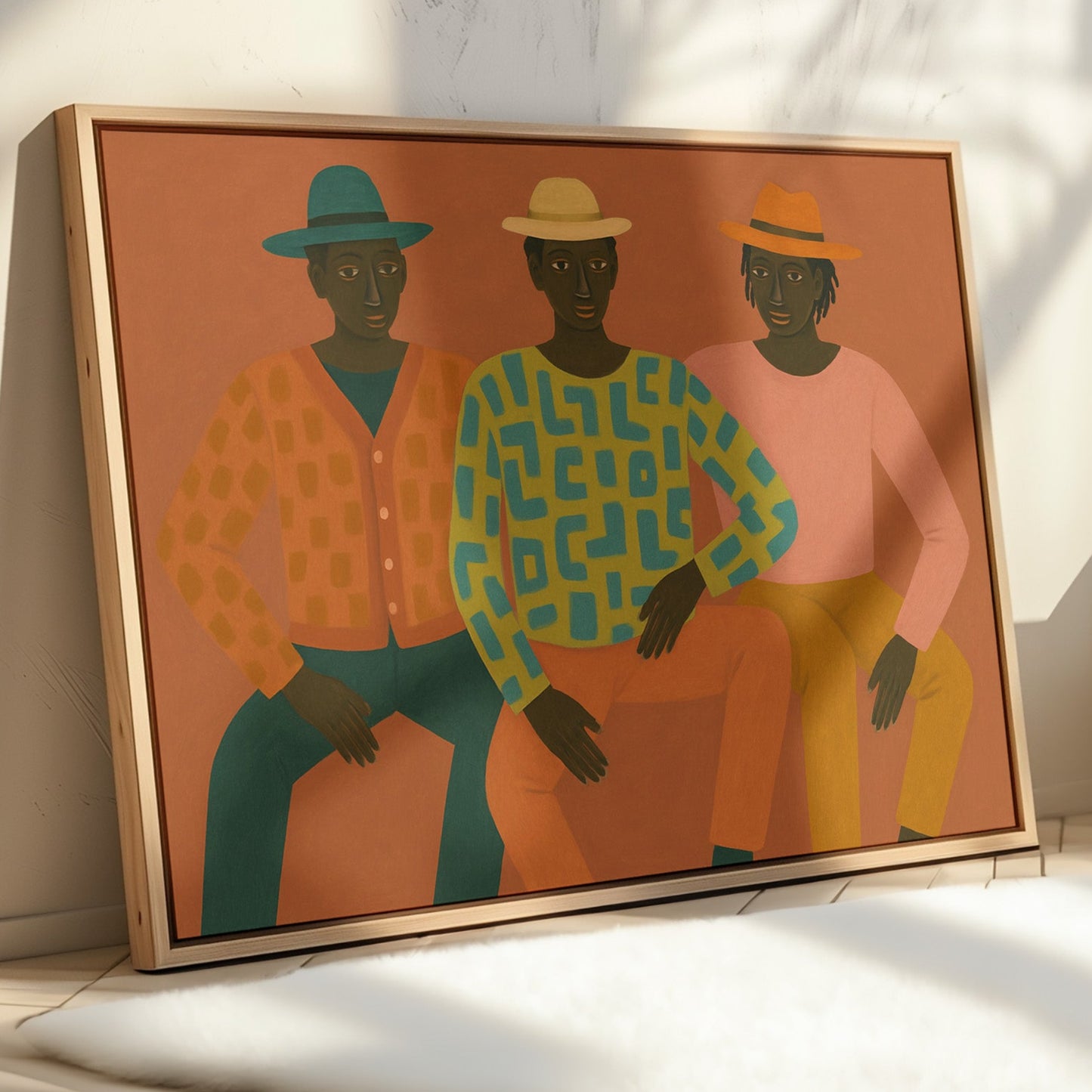 Three Friends in Patterned Harmony