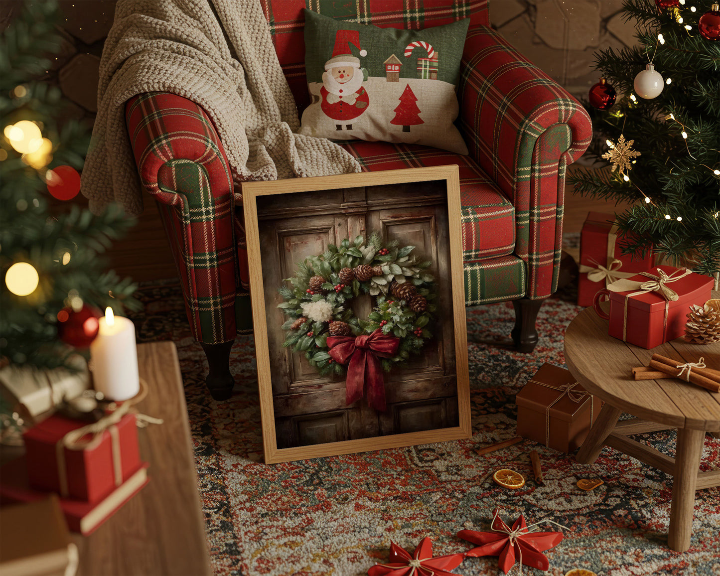 December Stories On Rustic Wood