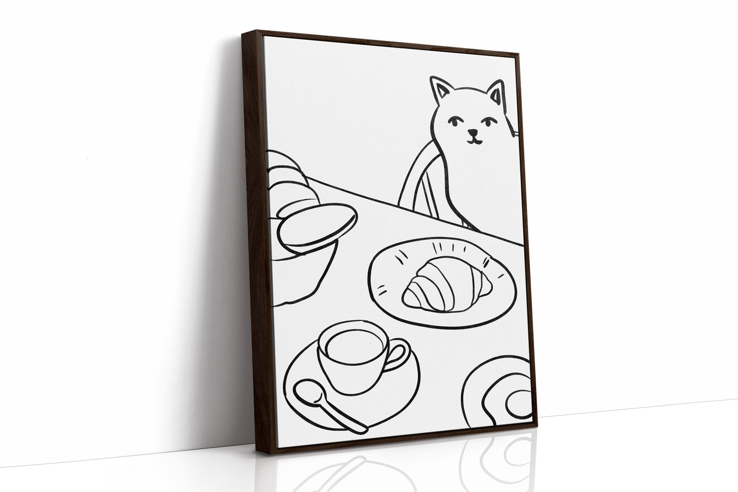 Morning Croissants Tempt Curious Cat