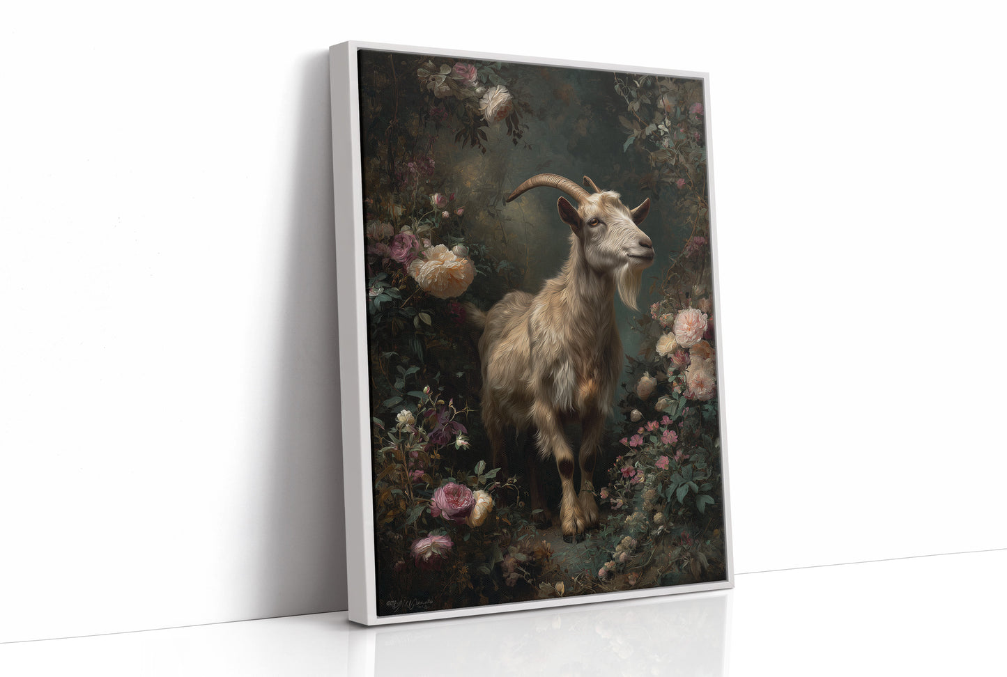 Noble Goat Among Faded Blooms