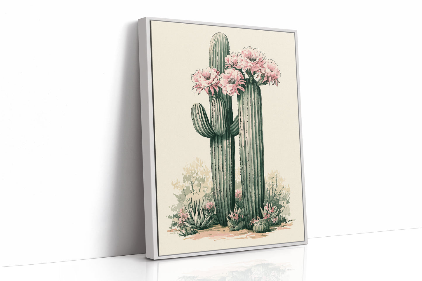 Pink Blossom Saguaro Pair