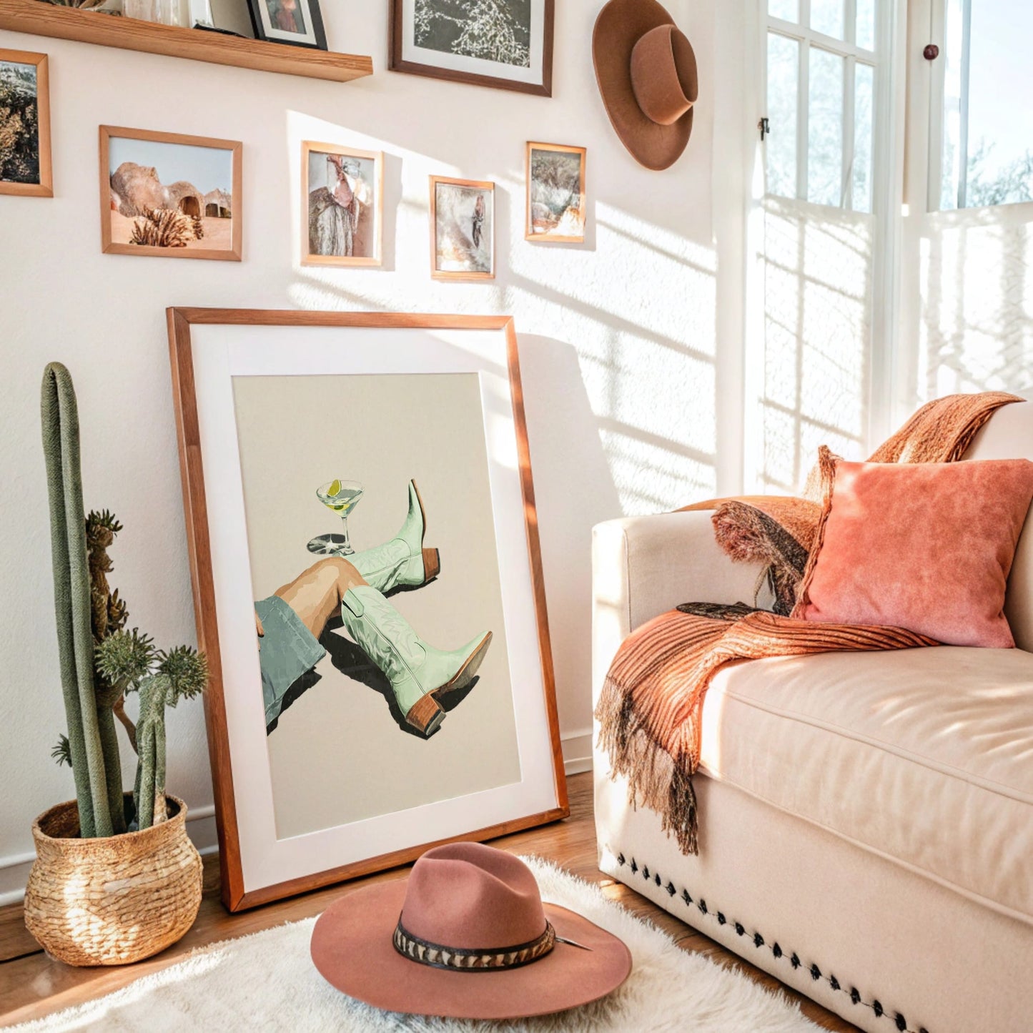 Sipping Sunshine in Stitched Boots