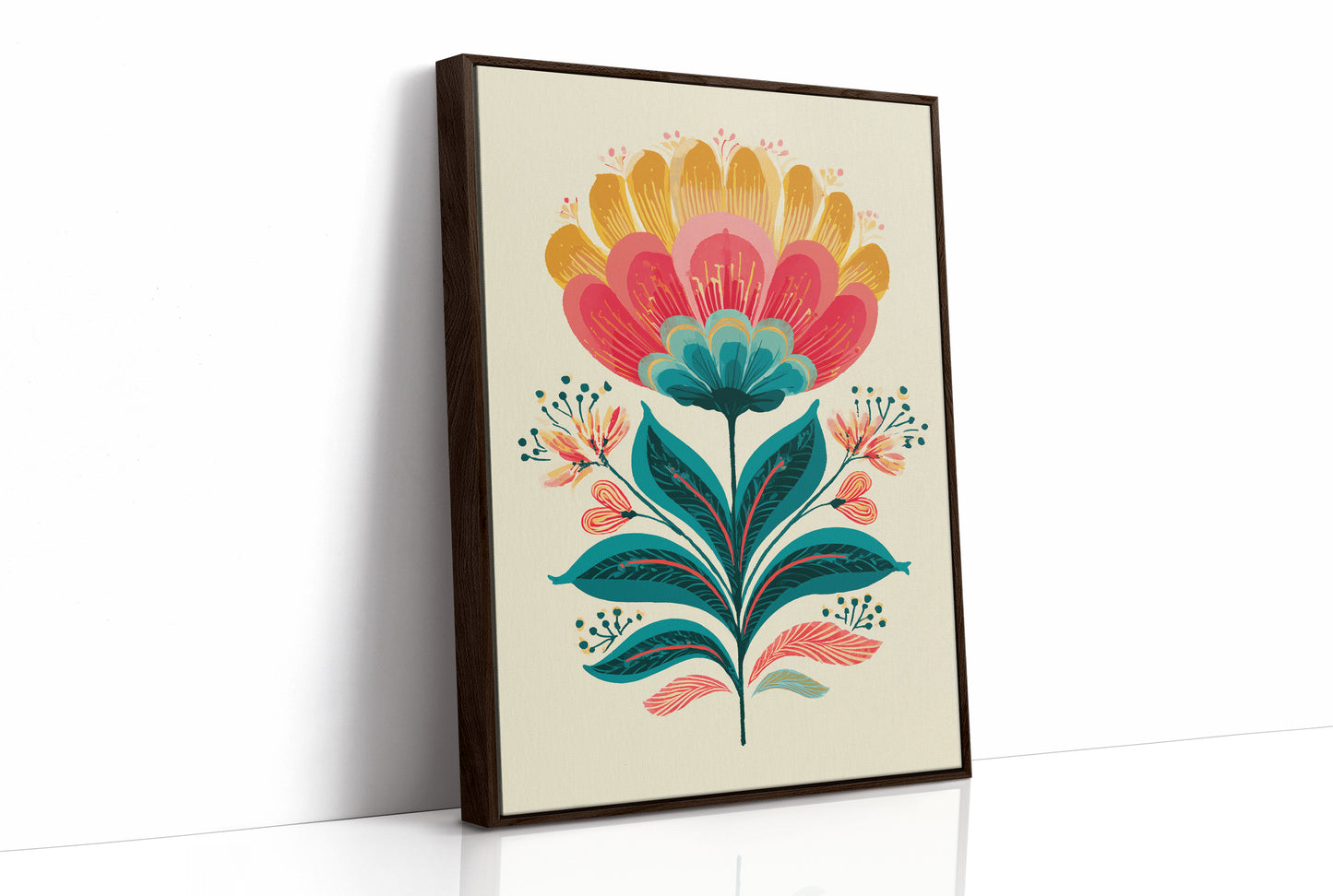 Folk Blossoms Dance In Turquoise Light