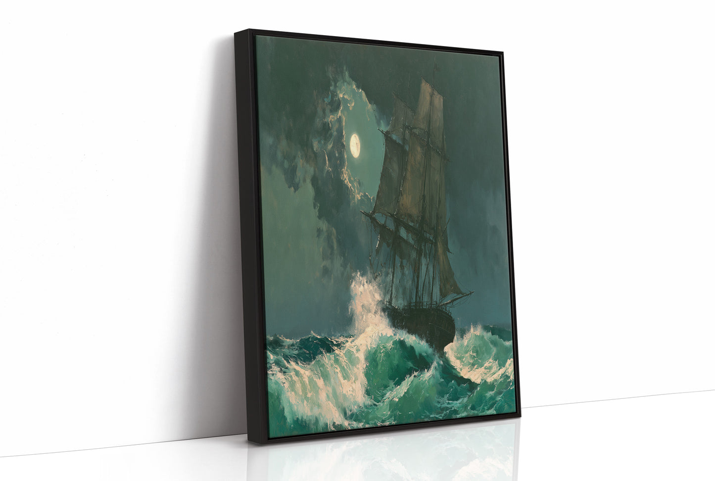 Ghost Ship Under Moonlight