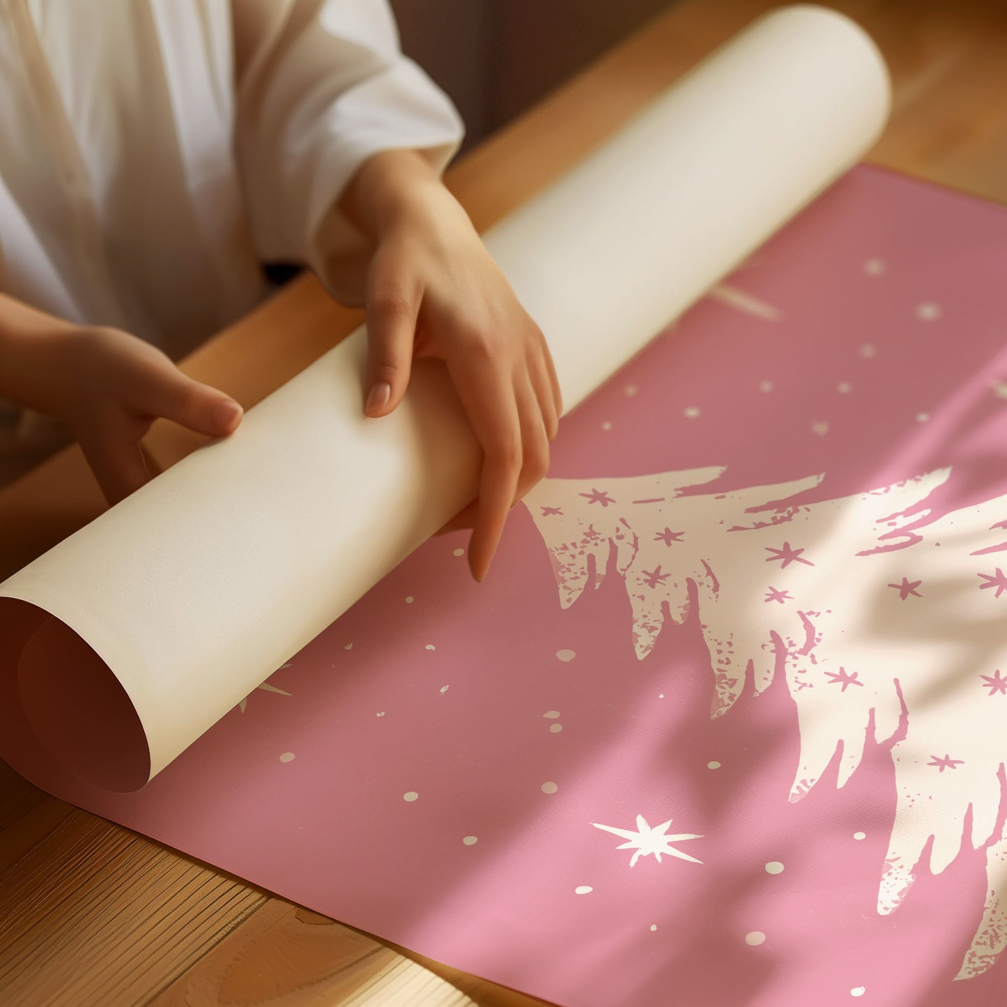 Snow Stars Dance On Rose Night