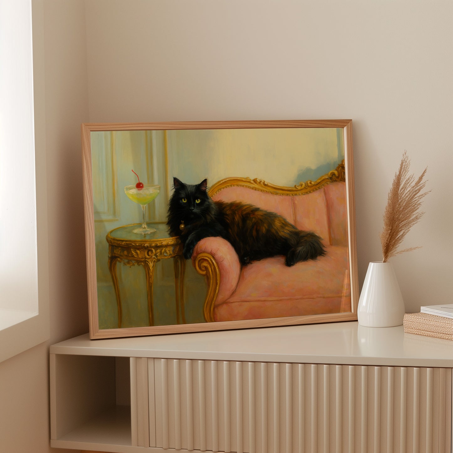 Regal Cat with a Cherry Martini